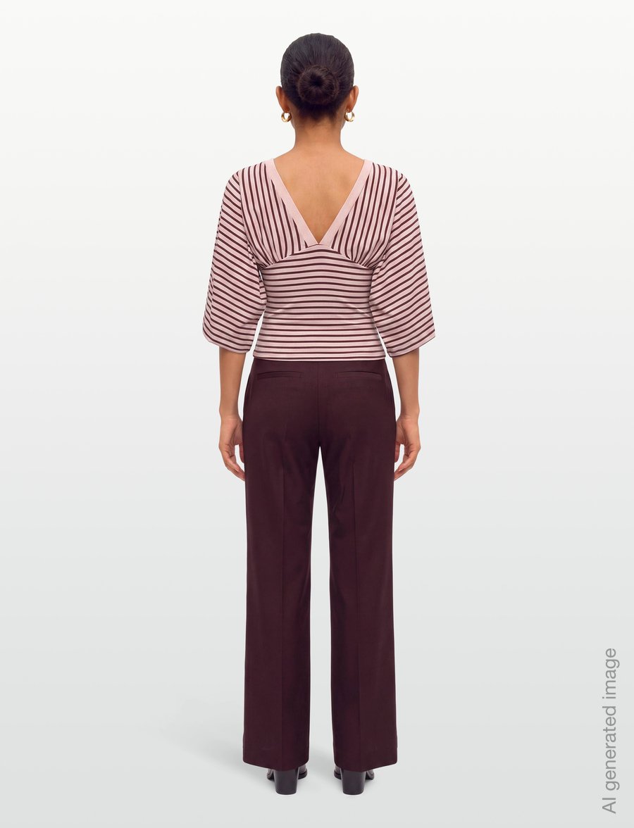 Gina Tricot - V-neck wide sleeve top - pikkade varrukatega topid - pale mauve - 4