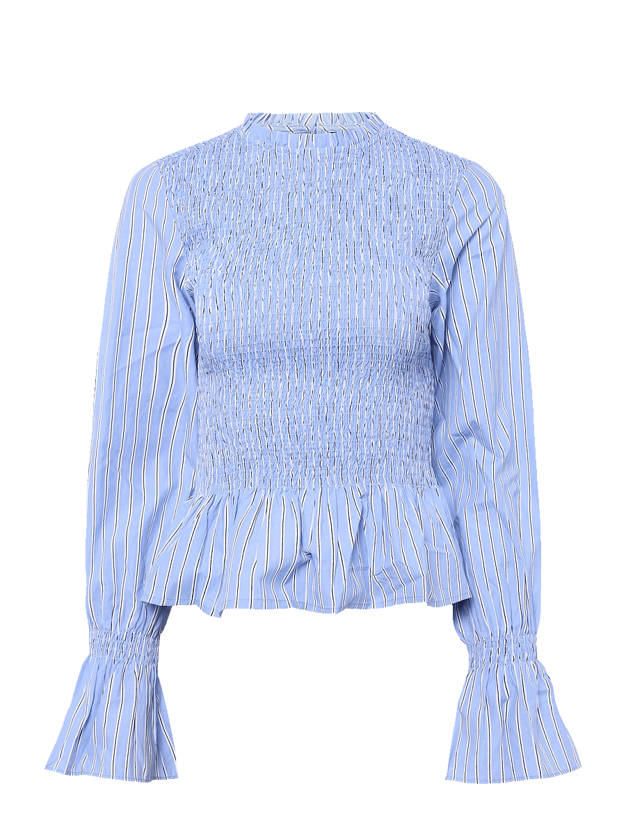 Gina Tricot - Smock blouse - langærmede bluser - blue/stripe - 0