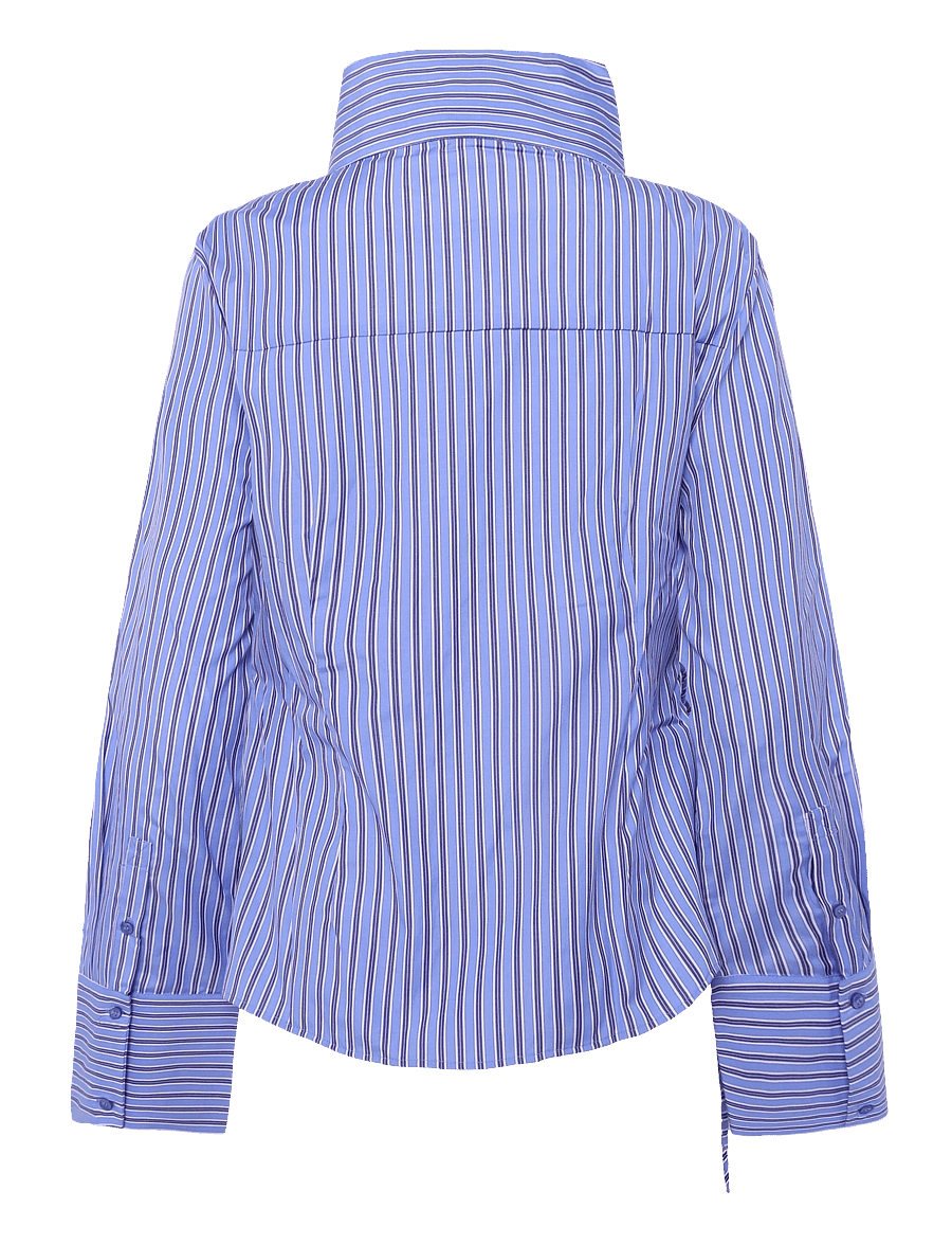 Gina Tricot - High neck shaped shirt - langärmlige hemden - blue/stripe - 1