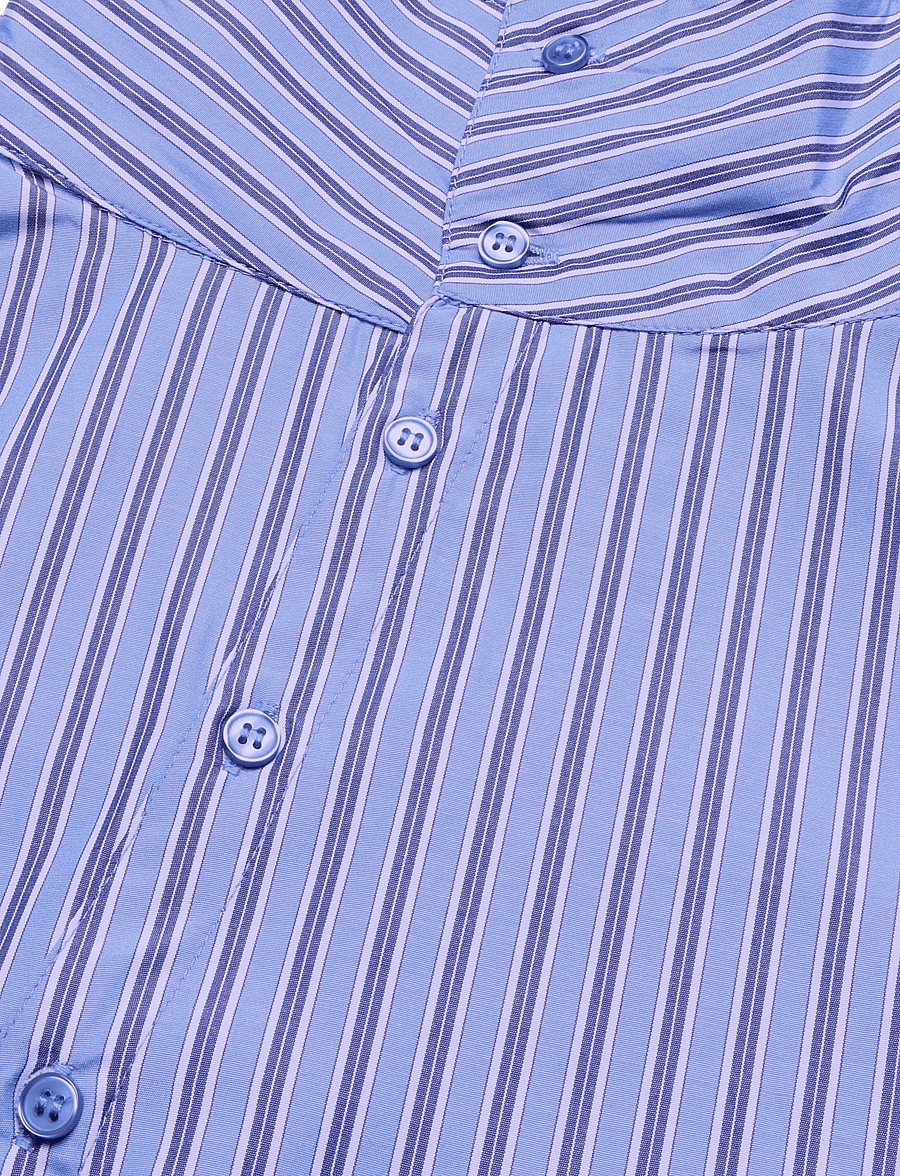Gina Tricot - High neck shaped shirt - langärmlige hemden - blue/stripe - 2