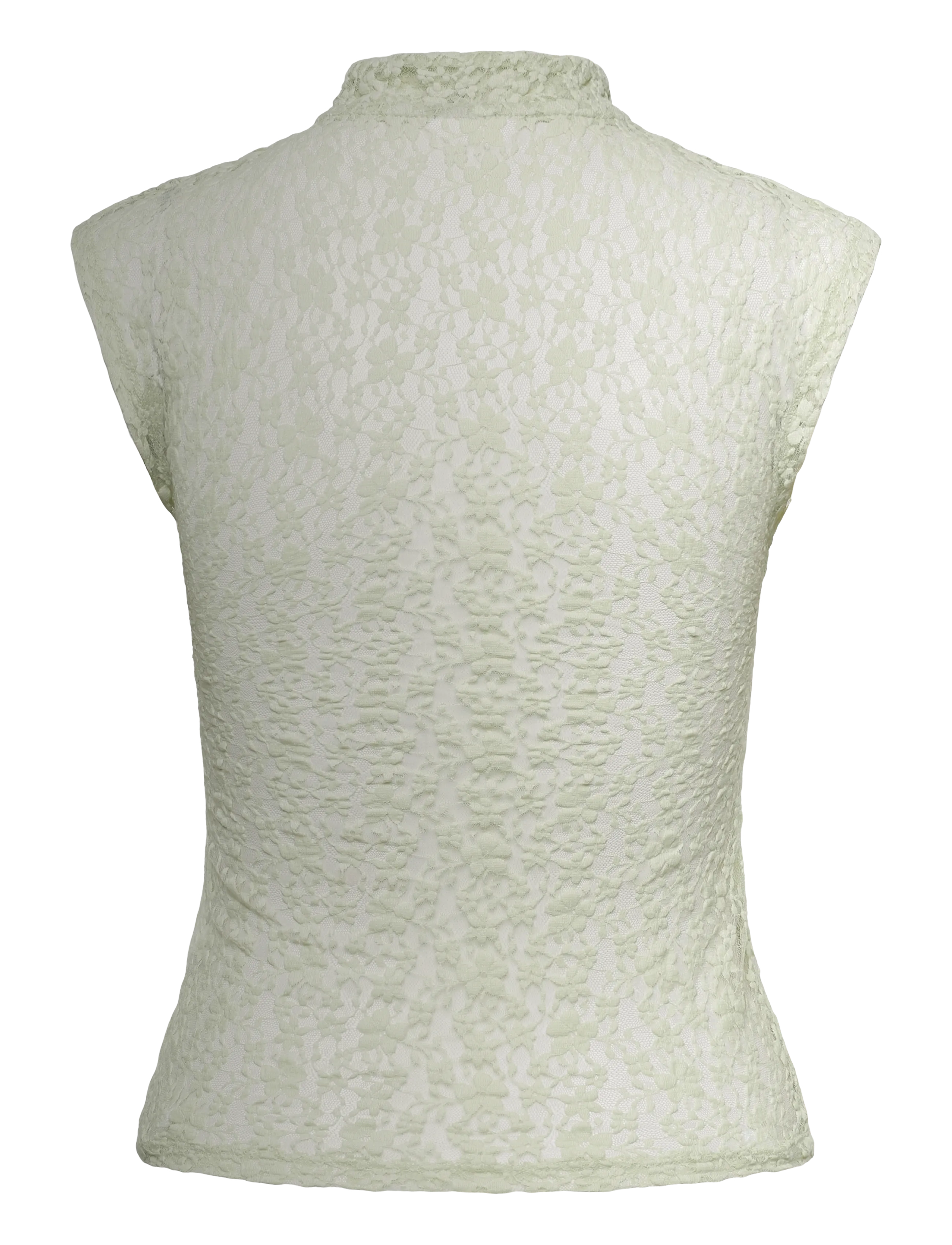 Gina Tricot - Mandarin lace top - varrukateta pluusid - aloe wash (6232) - 1