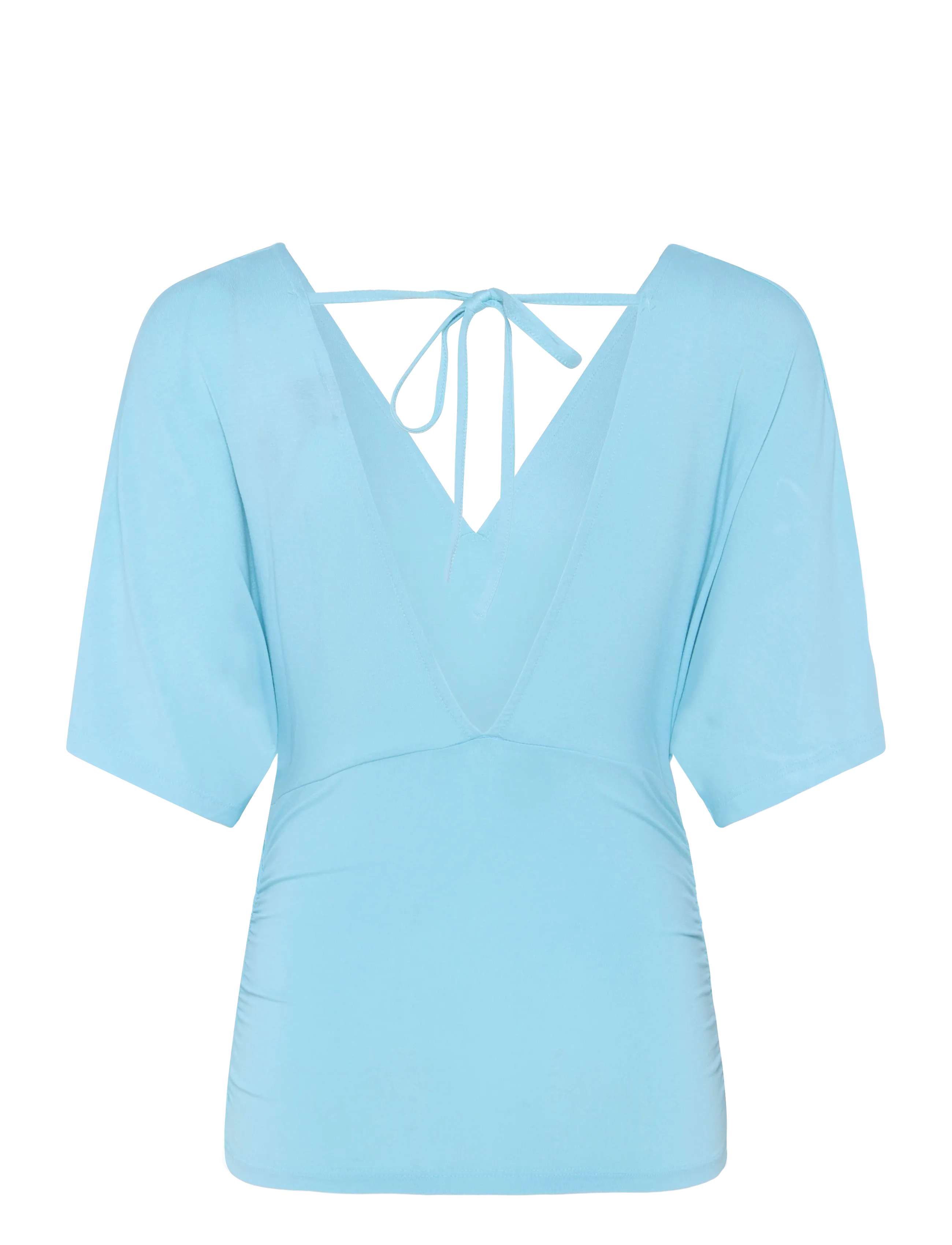 Gina Tricot - Shaped v-neck top - t-shirts - aqua - 1