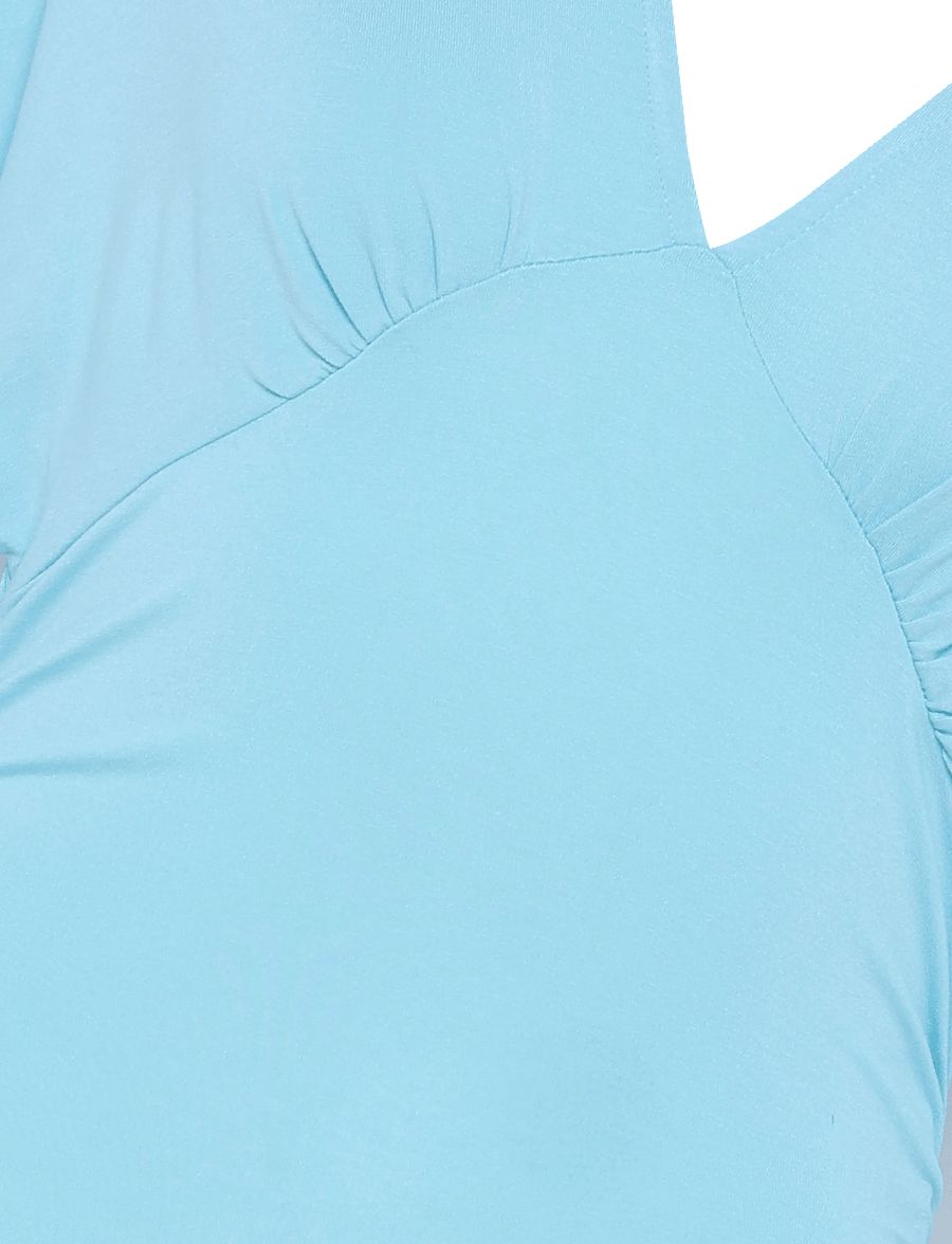 Gina Tricot - Shaped v-neck top - t-shirts - aqua - 2