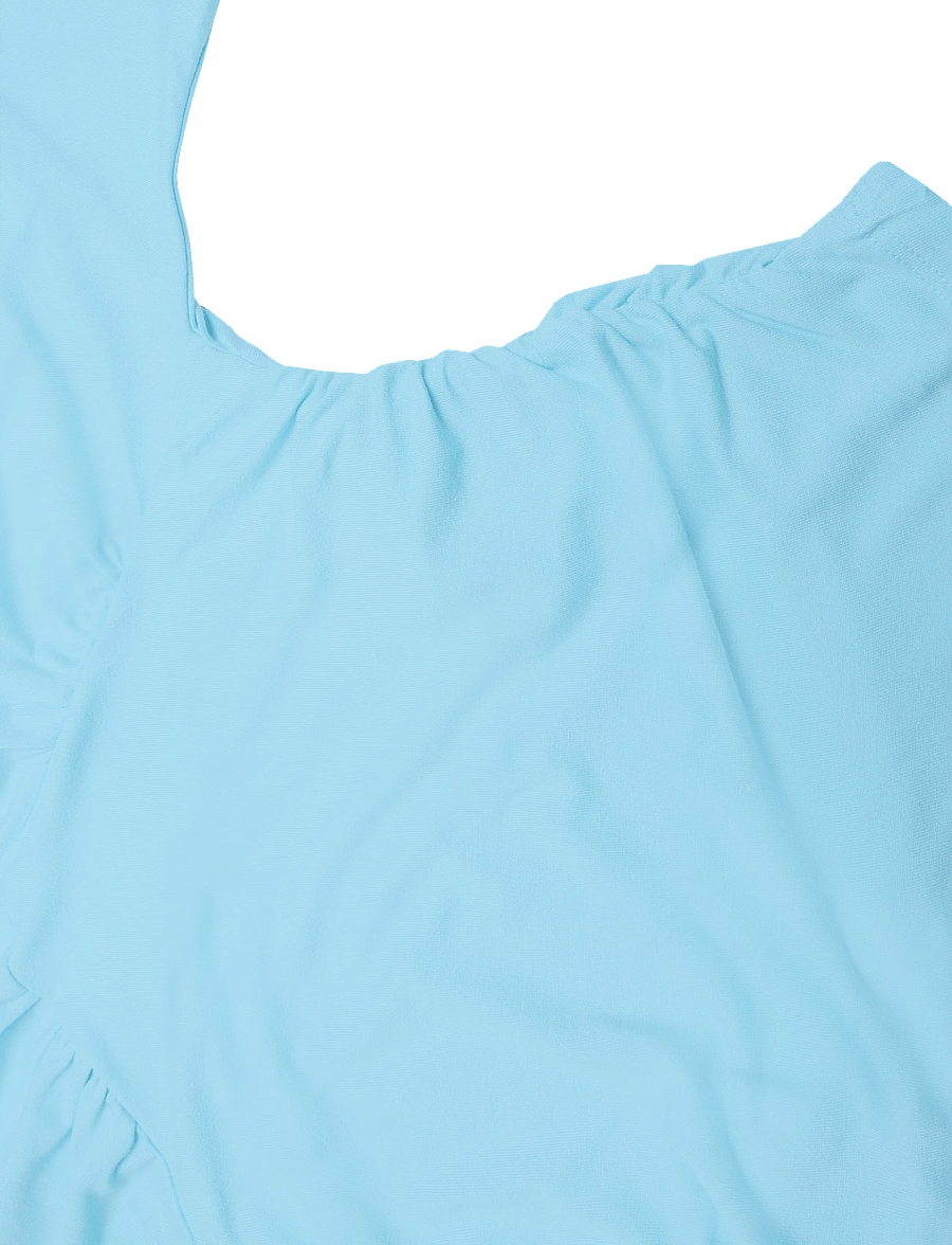 Gina Tricot - Shaped v-neck top - t-shirts - aqua - 3