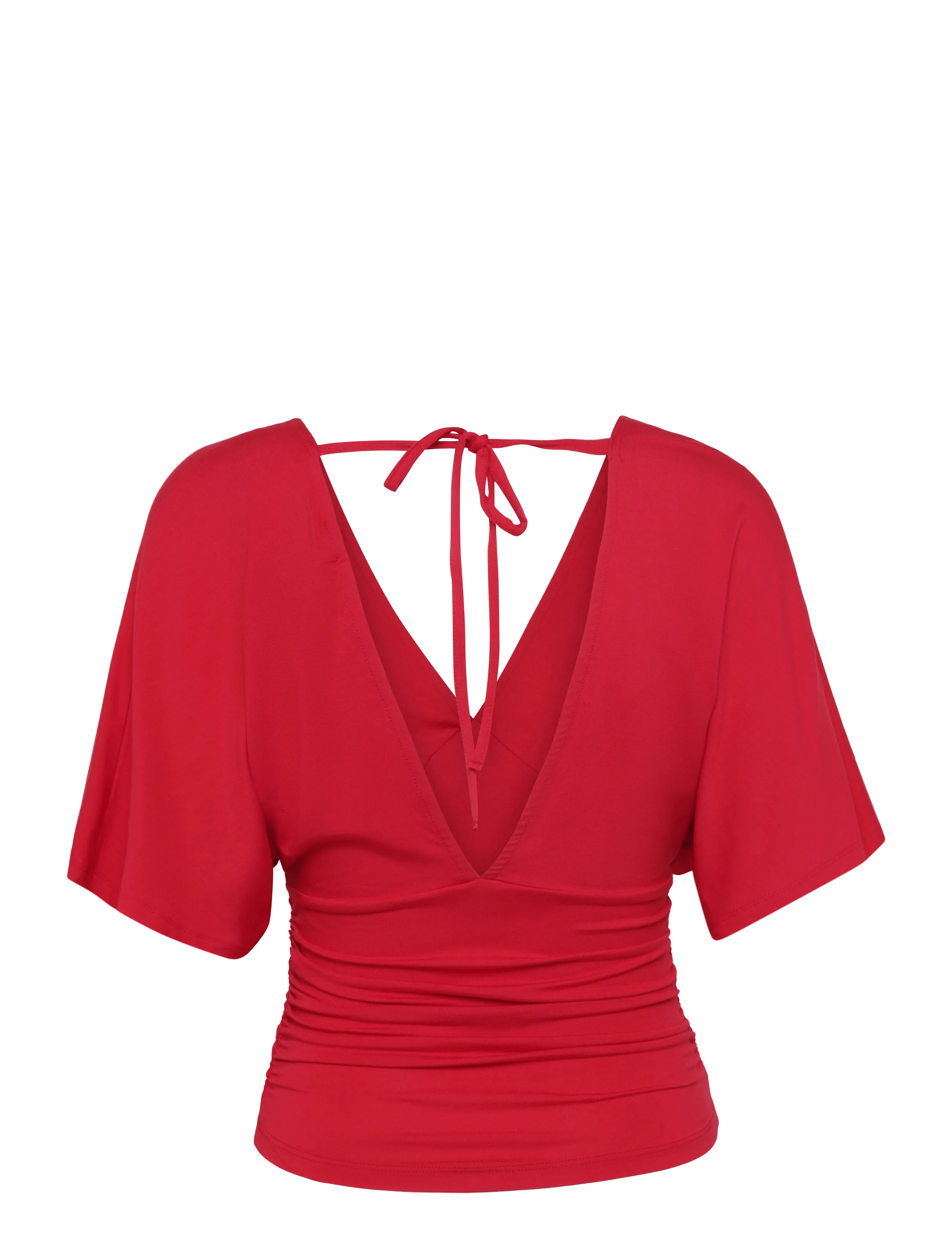 Gina Tricot - Shaped v-neck top - t-särgid - lipstick red - 1