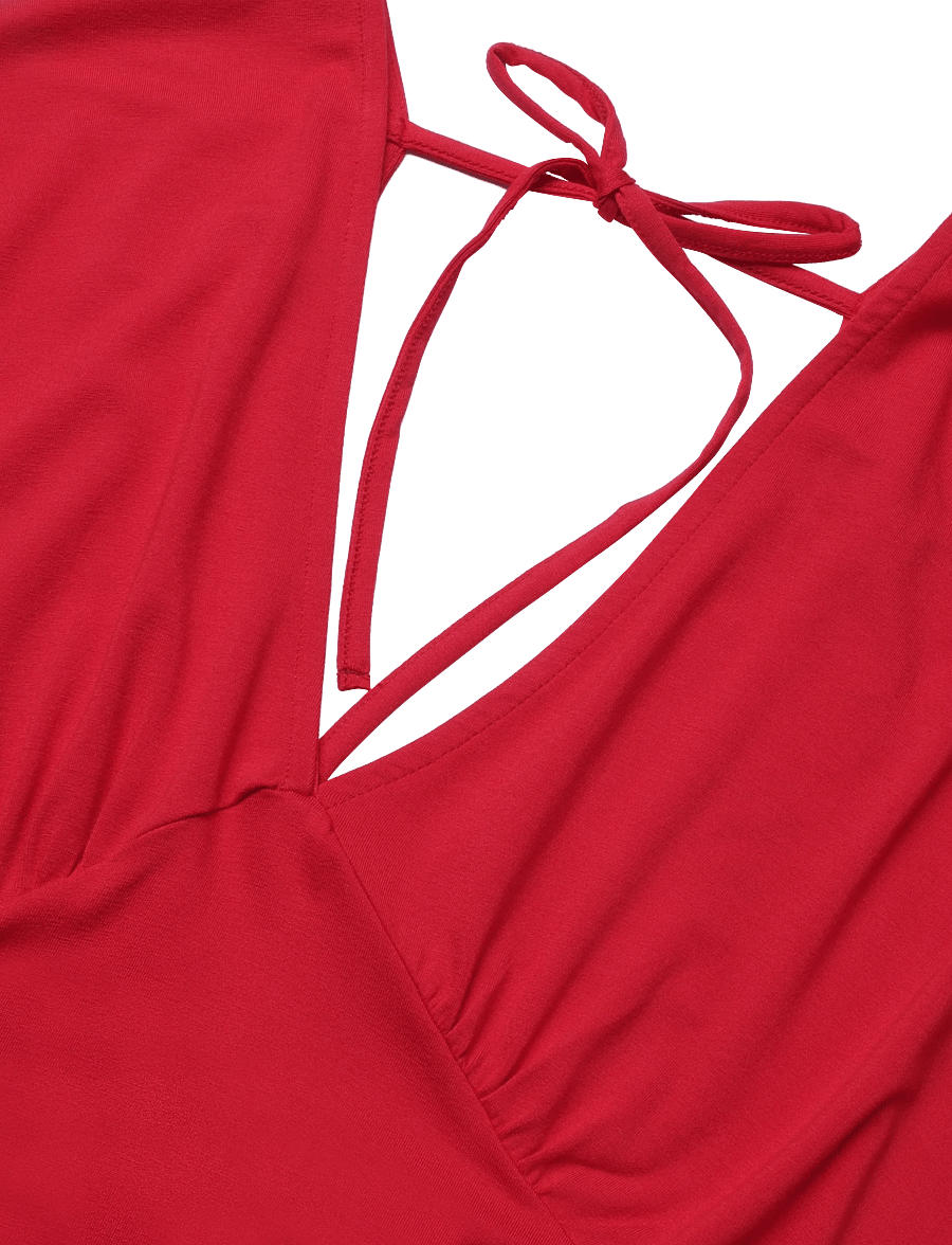 Gina Tricot - Shaped v-neck top - t-särgid - lipstick red - 2