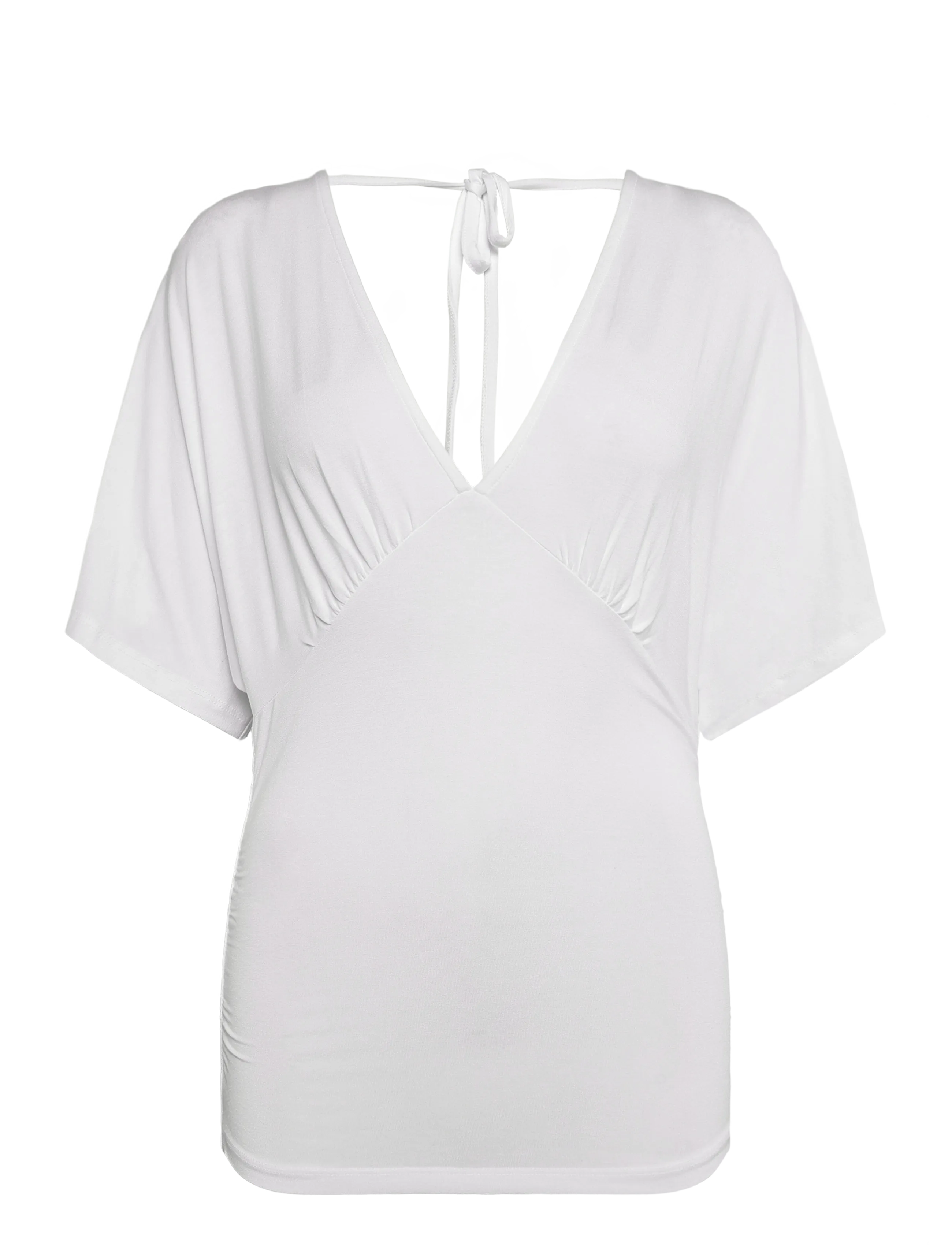 Gina Tricot Shaped v-neck top - T-särgid ja topid - OFFWHITE / white