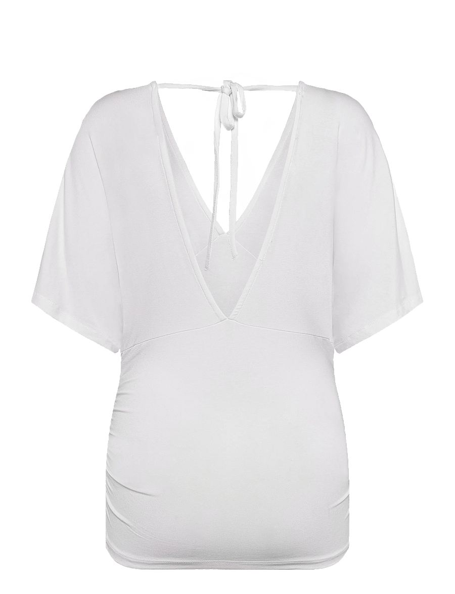 Gina Tricot - Shaped v-neck top - t-särgid - offwhite - 1