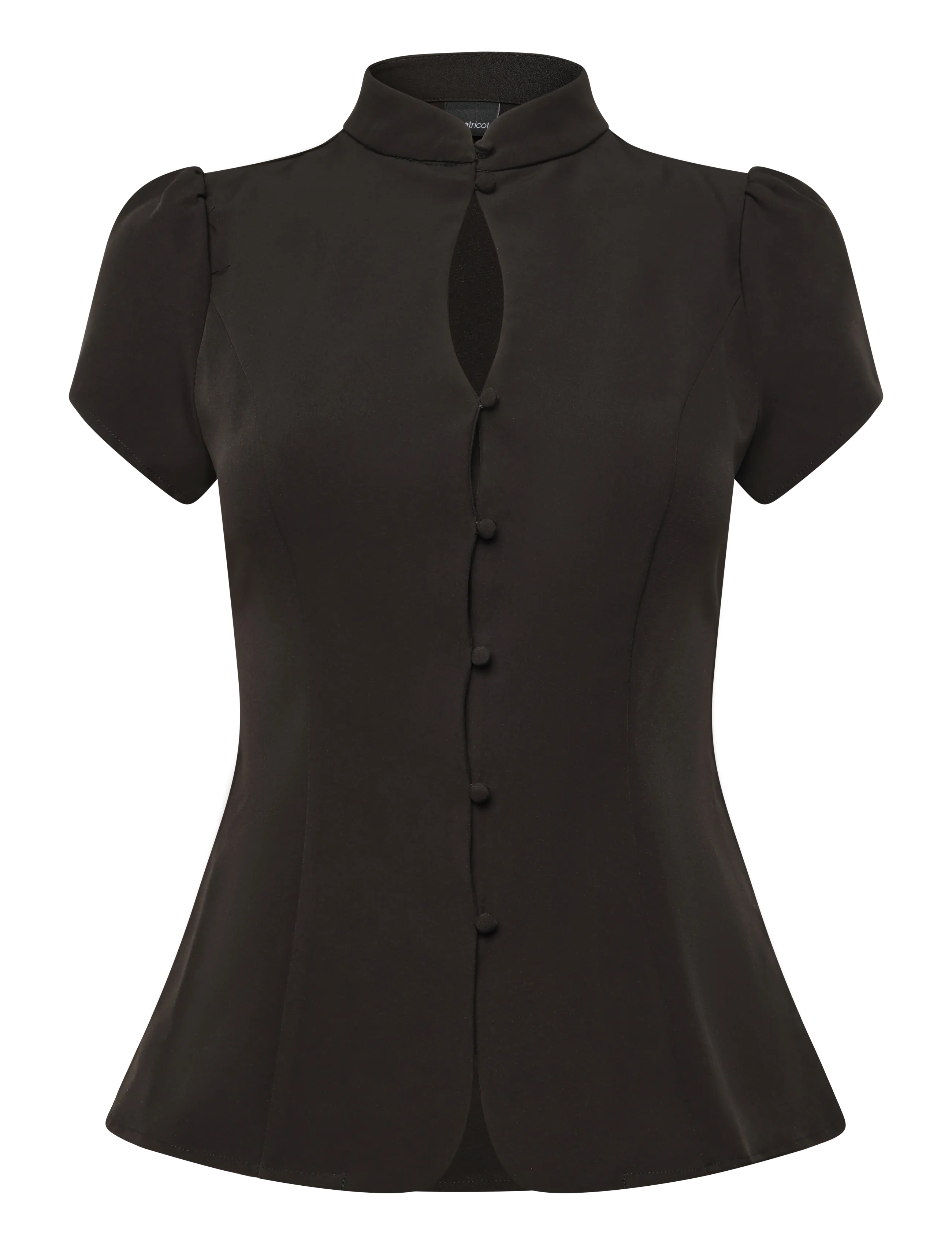 Gina Tricot Keyhole top - Kurzärmelige Blusen - BLACK (9000) / black