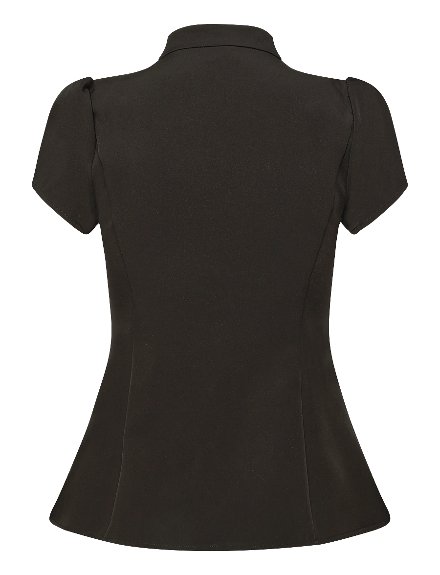 Gina Tricot - Keyhole top - kortärmade blusar - black (9000) - 1