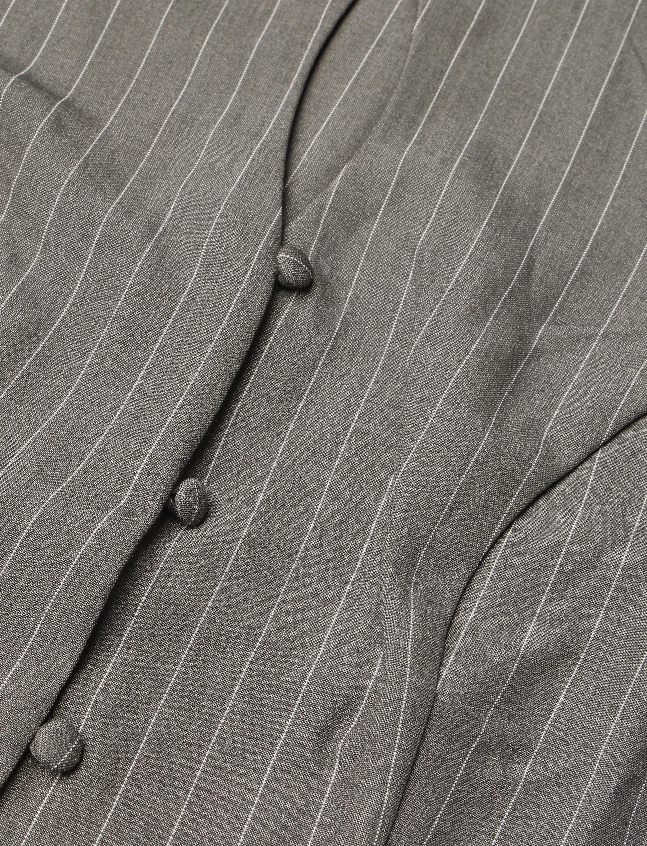 Gina Tricot - Keyhole top - kortärmade blusar - grey pinstripe - 2