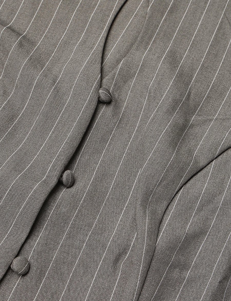 Gina Tricot - Keyhole top - kortärmade blusar - grey pinstripe - 2