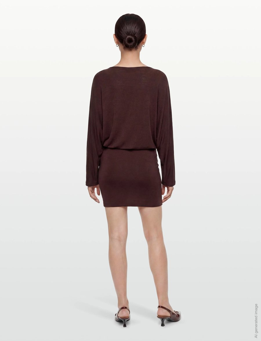 Gina Tricot - Slouchy mini dress - korte kjoler - decadent chocolate - 4