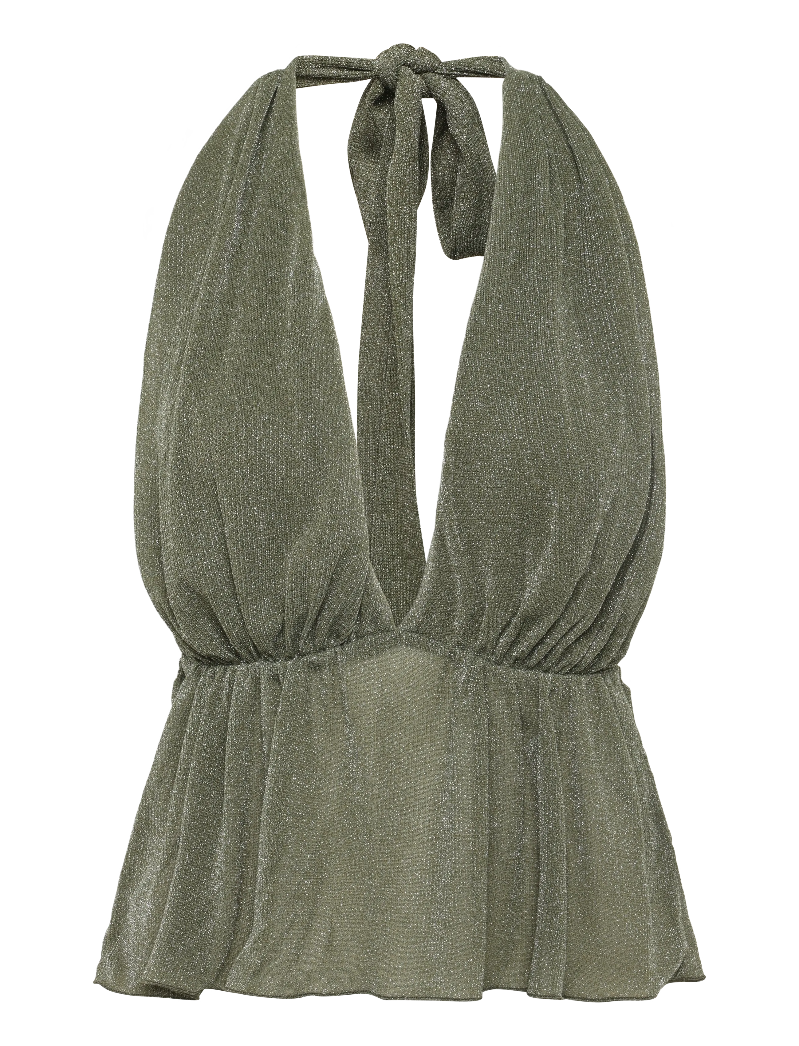 Gina Tricot Glitter halterneck top - Ärmellose Tops - LT KHAKI GREEN (7307) / khaki/green