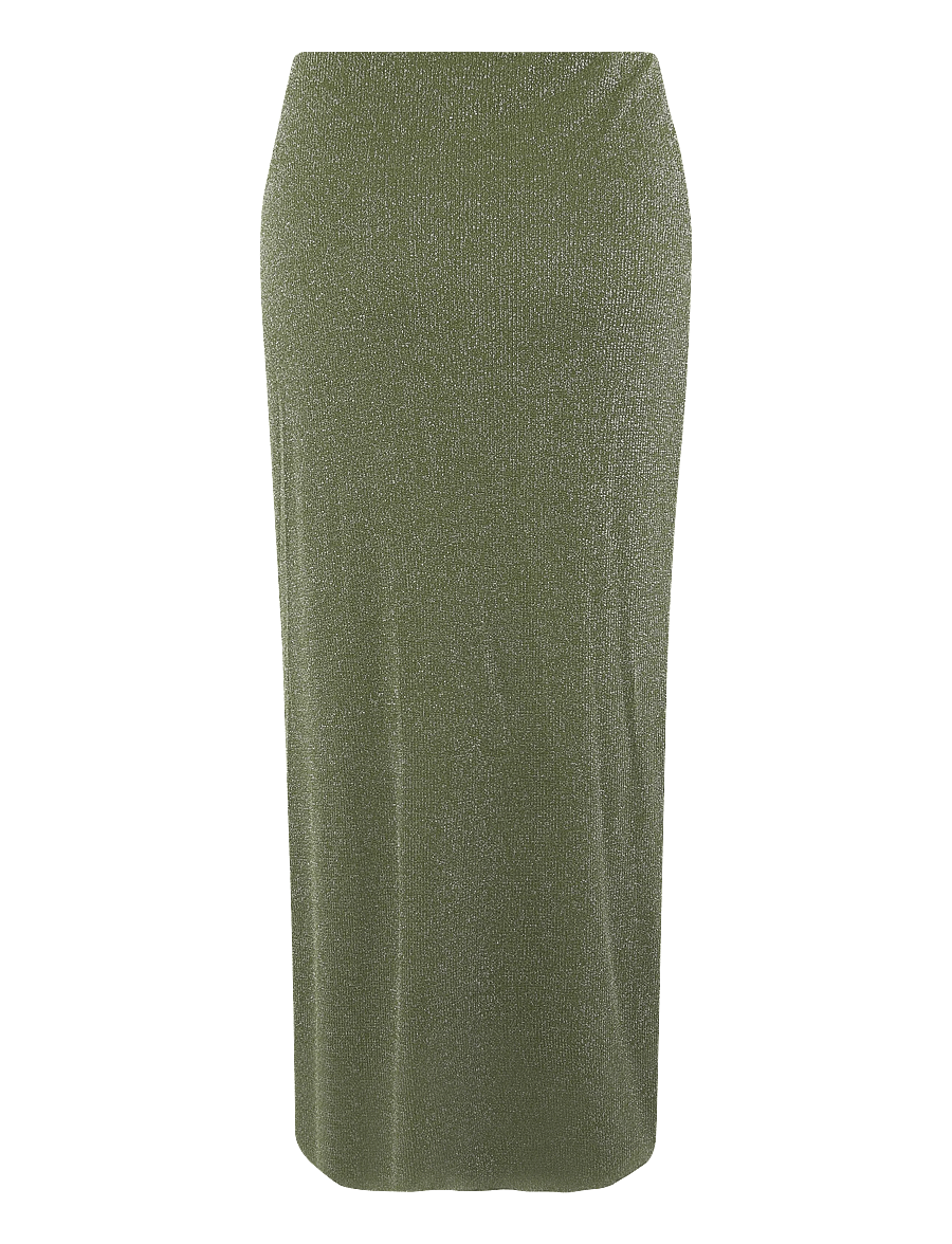 Gina Tricot - Glitter maxi skirt - strickröcke - lt khaki green (7307) - 1