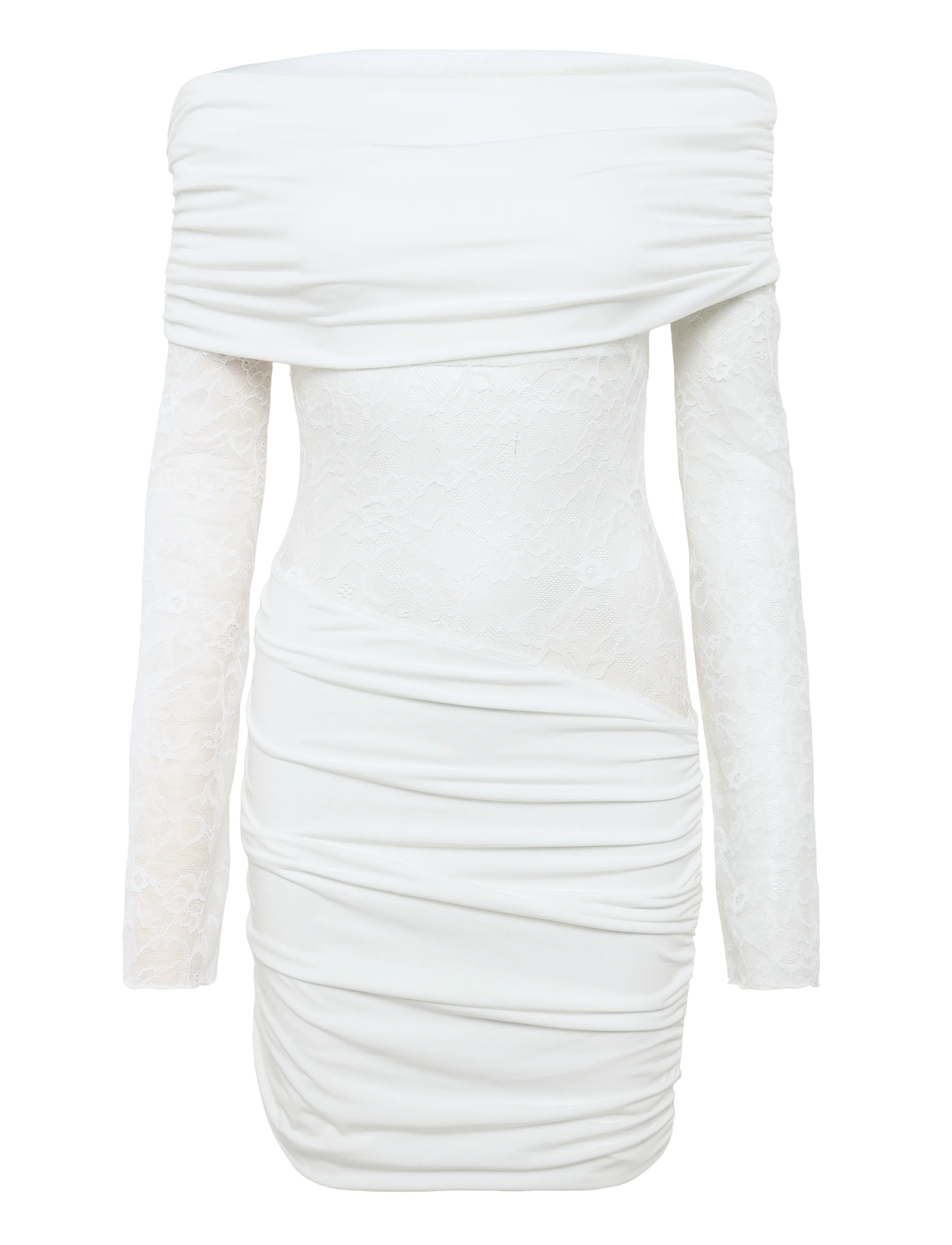 Gina Tricot Asymmetric lace mini dress - Kleidung - OFFWHITE / white