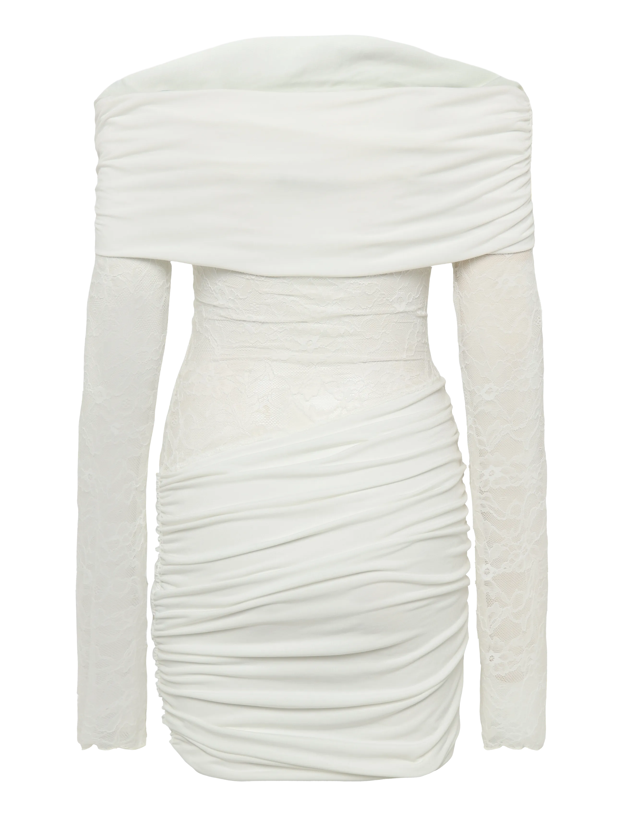 Gina Tricot - Asymmetric lace mini dress - confirmation - offwhite - 2
