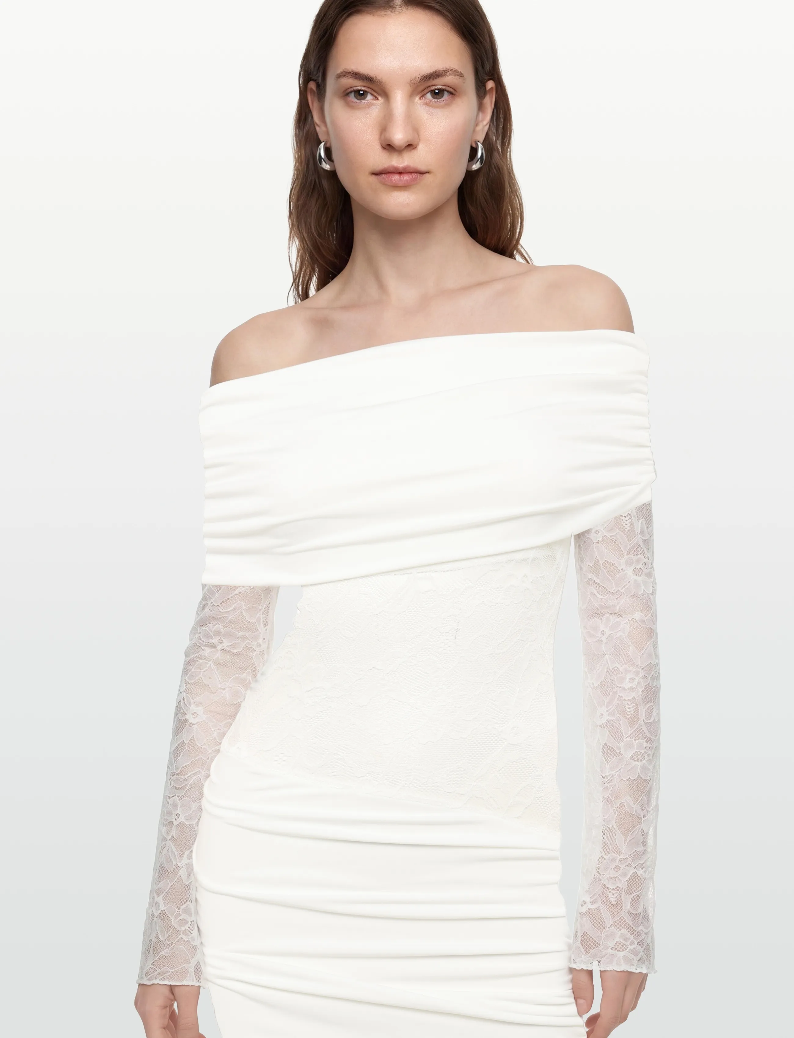 Gina Tricot - Asymmetric lace mini dress - konfirmationstøj - offwhite - 5
