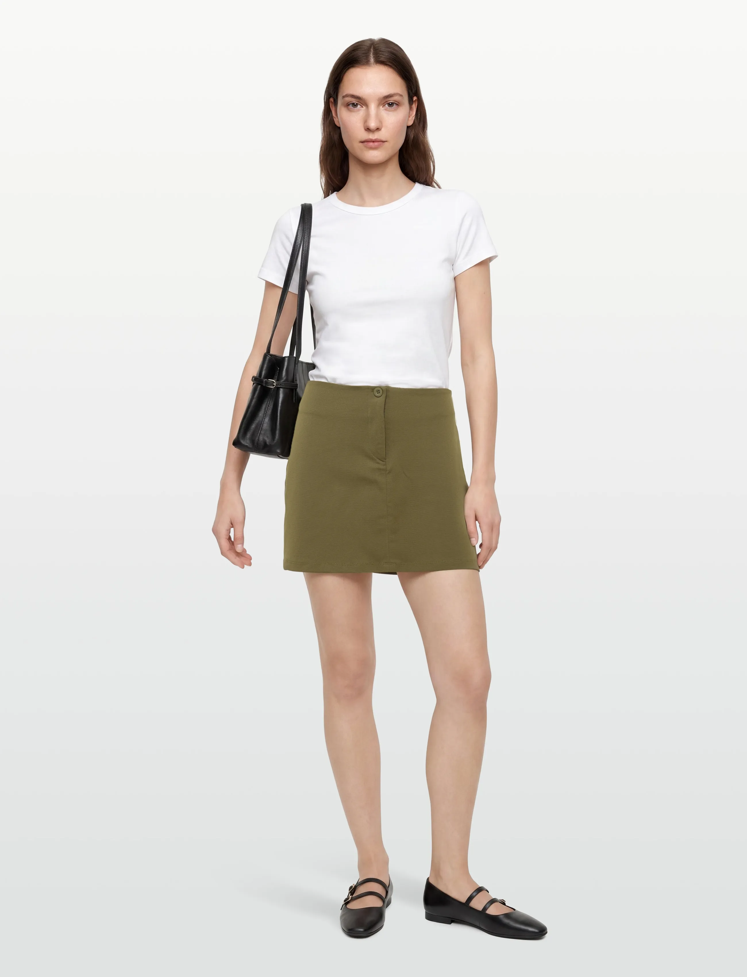 Gina Tricot Tailored Mini Skirt, S, Röcke, Khakigrün - Short Frauen