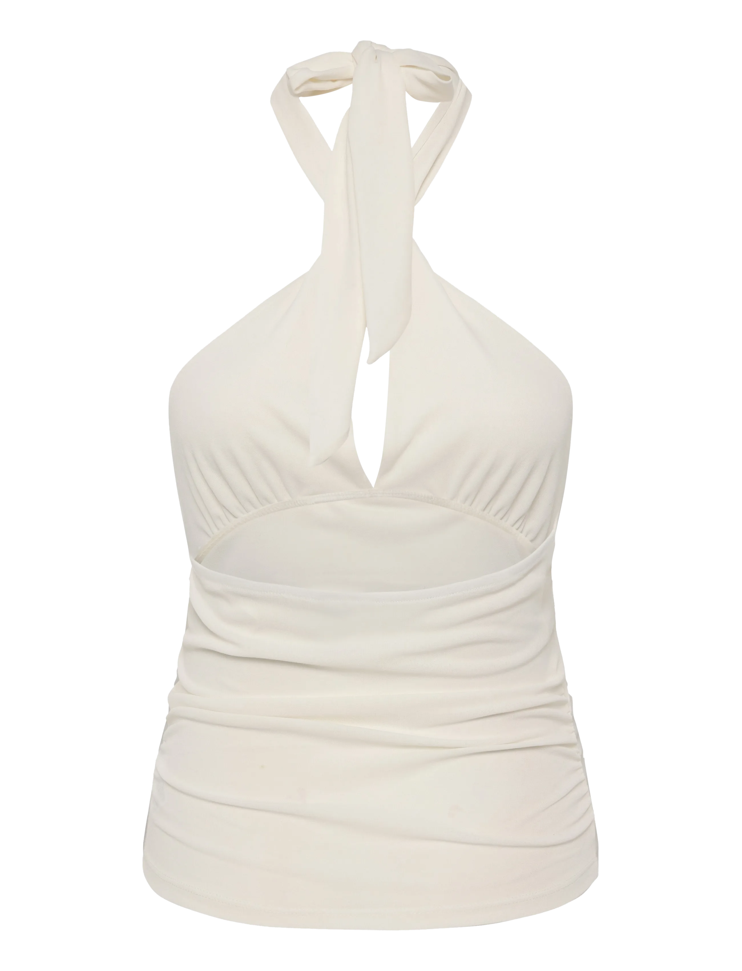 Gina Tricot - Seashell detail halterneck top - tanktops - egret (1144) - 2