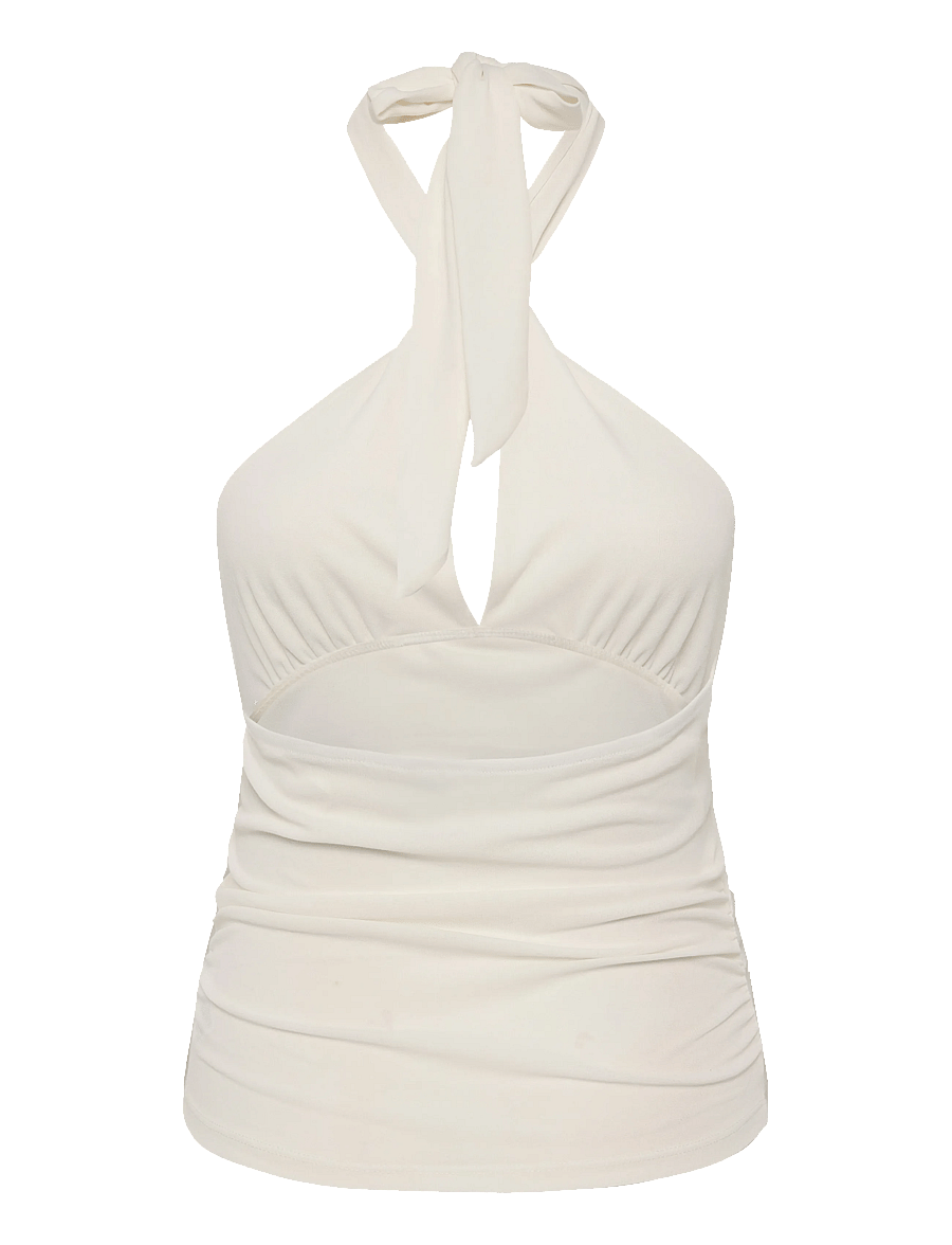 Gina Tricot - Seashell detail halterneck top - tanktops - egret (1144) - 2