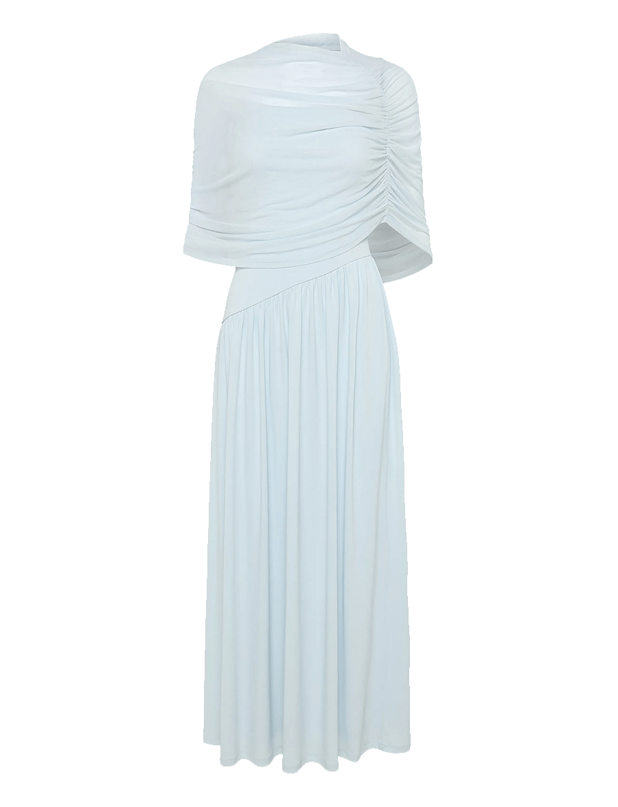 Gina Tricot - Draped cape maxi dress - evening dresses - lt blue - 0