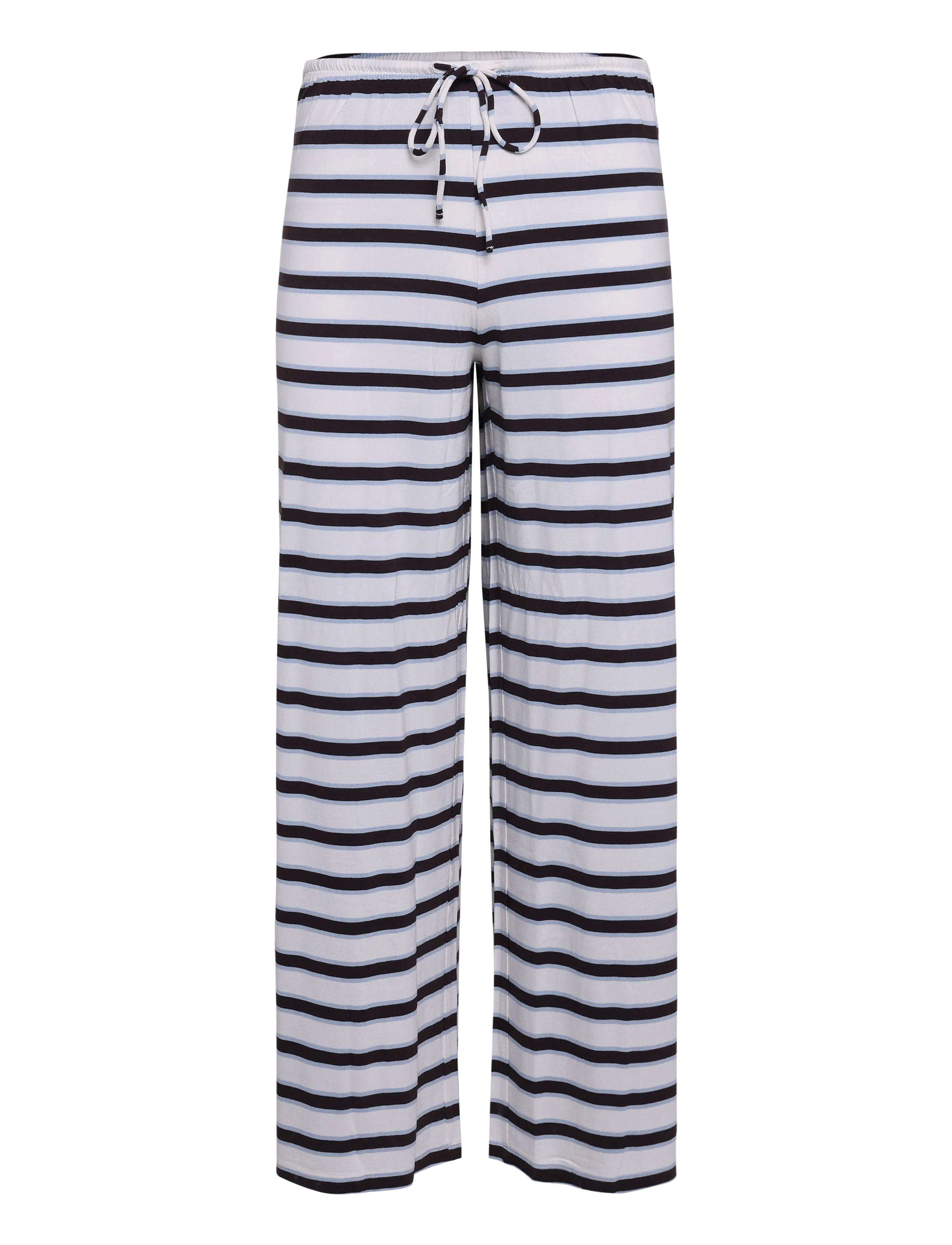 Gina Tricot Soft drawstring trousers - Aluspesu - BROWN/BLUE STRIPE / blue