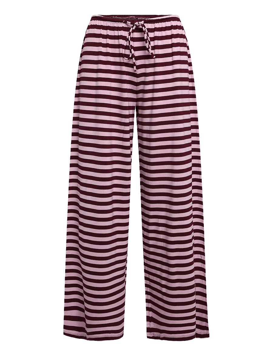 Gina Tricot - Soft drawstring trousers - bukser med lige ben - wine/stripe (3792) - 0