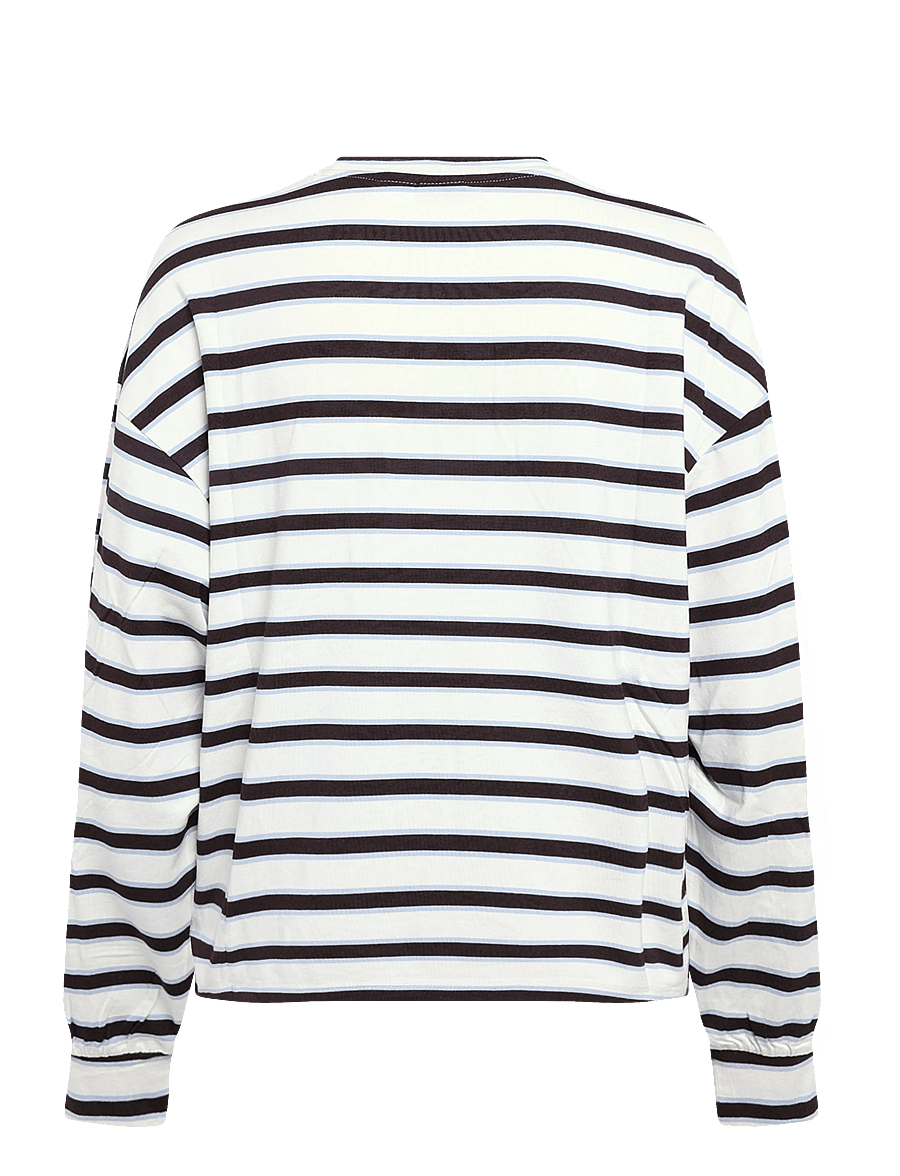 Gina Tricot - Oversized pyjamas top - langærmede toppe - brown/blue stripe - 1