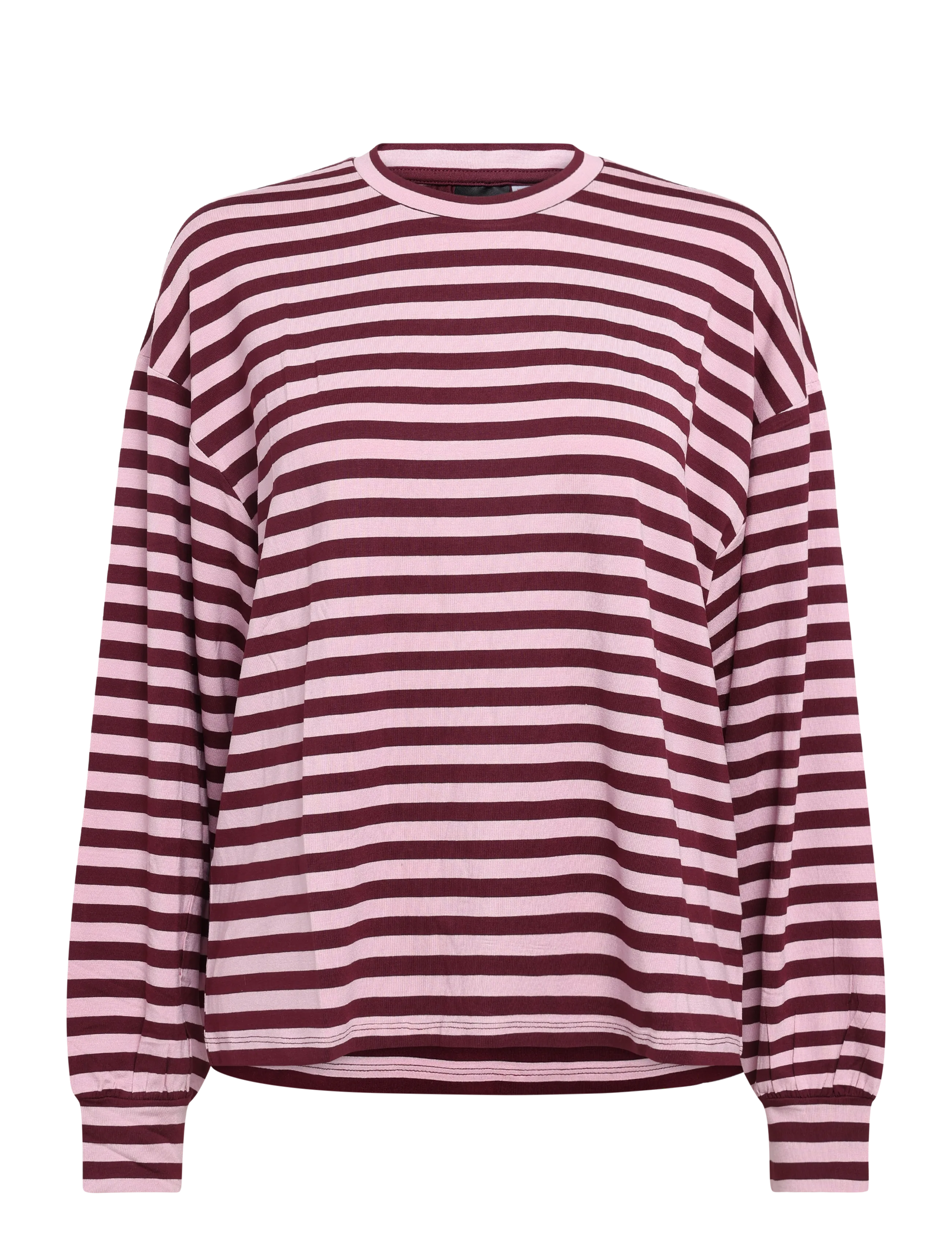 Gina Tricot Oversized pyjamas top - Langærmede toppe - WINE/STRIPE (3792) / burgundy