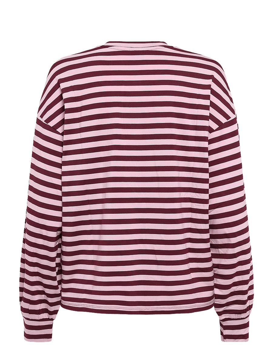 Gina Tricot - Oversized pyjamas top - langärmlige tops - wine/stripe (3792) - 1