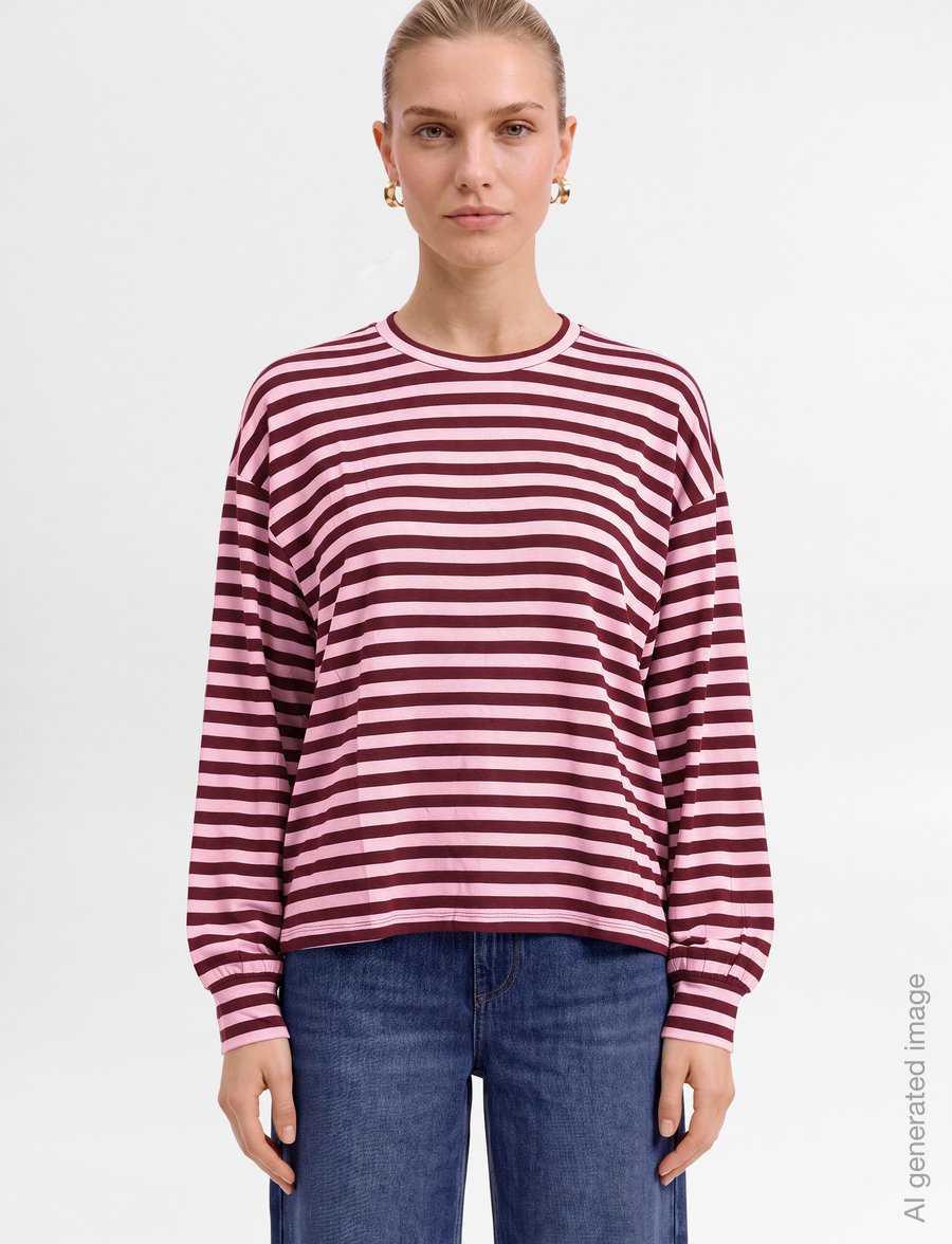 Gina Tricot - Oversized pyjamas top - long-sleeved tops - wine/stripe (3792) - 3