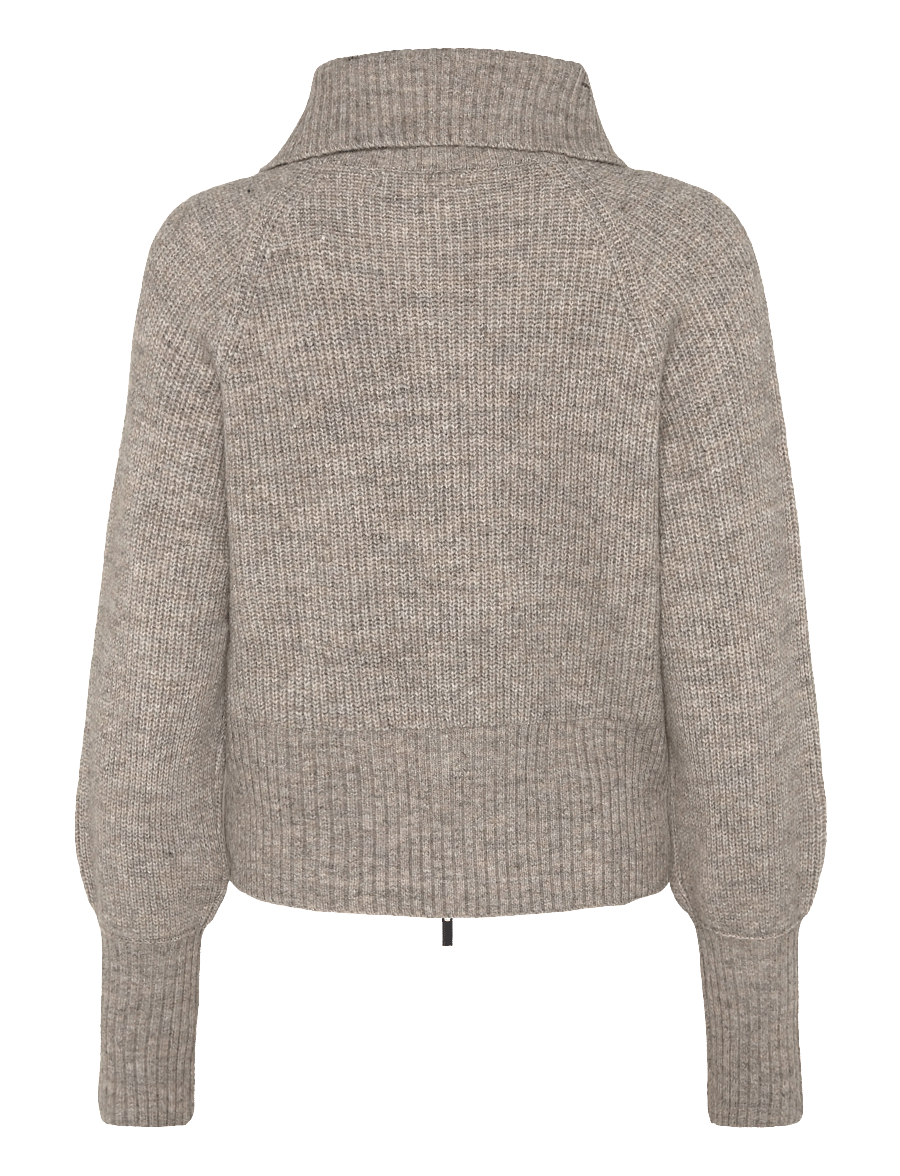 Gina Tricot - Knitted zip cardigan - strickjacken - feather gray - 1