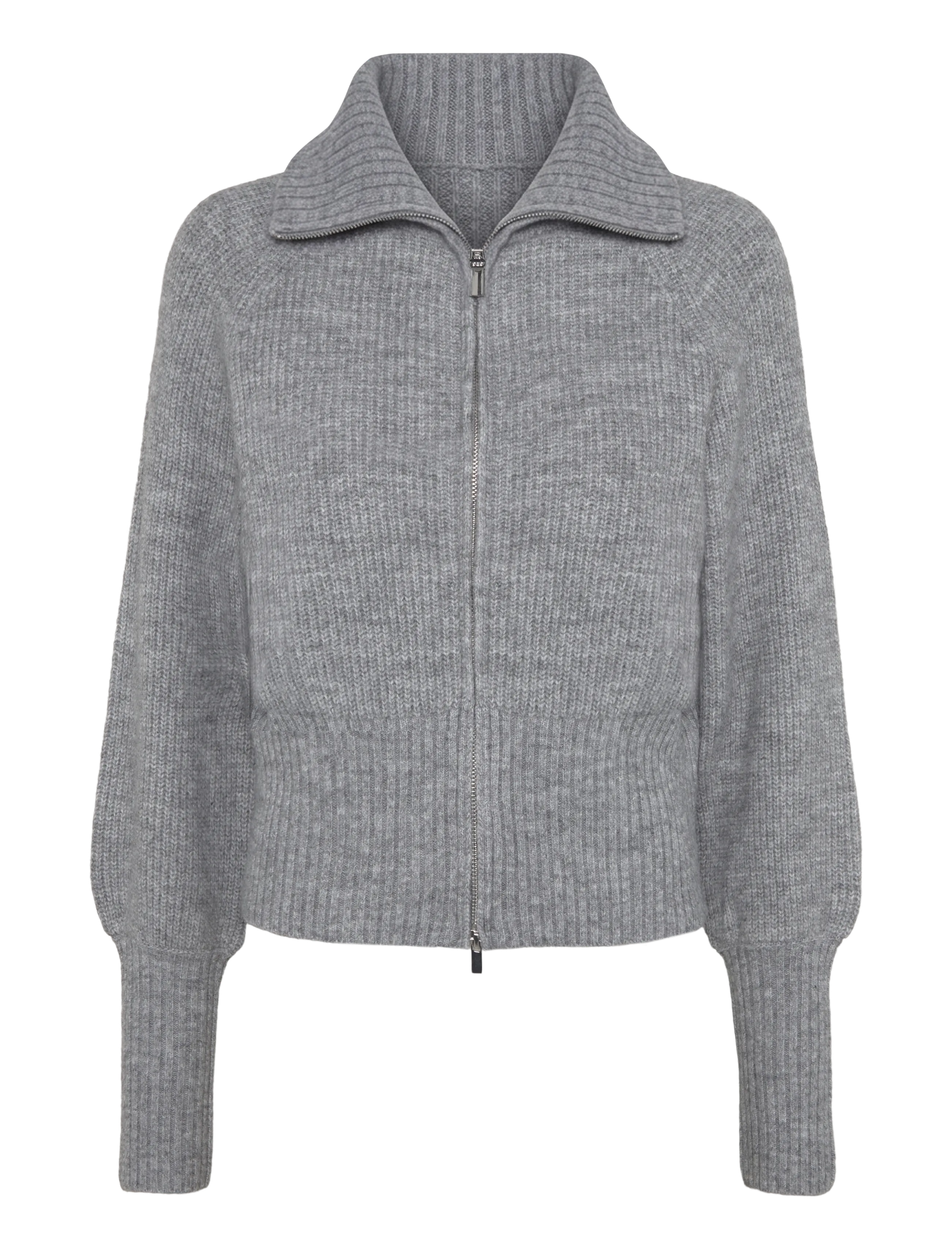Gina Tricot Knitted zip cardigan - Skandinaavia mood - MID GREY MEL (8022) / grey
