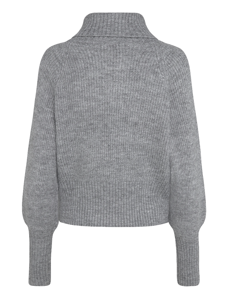 Gina Tricot - Knitted zip cardigan - kardiganid - mid grey mel (8022) - 1