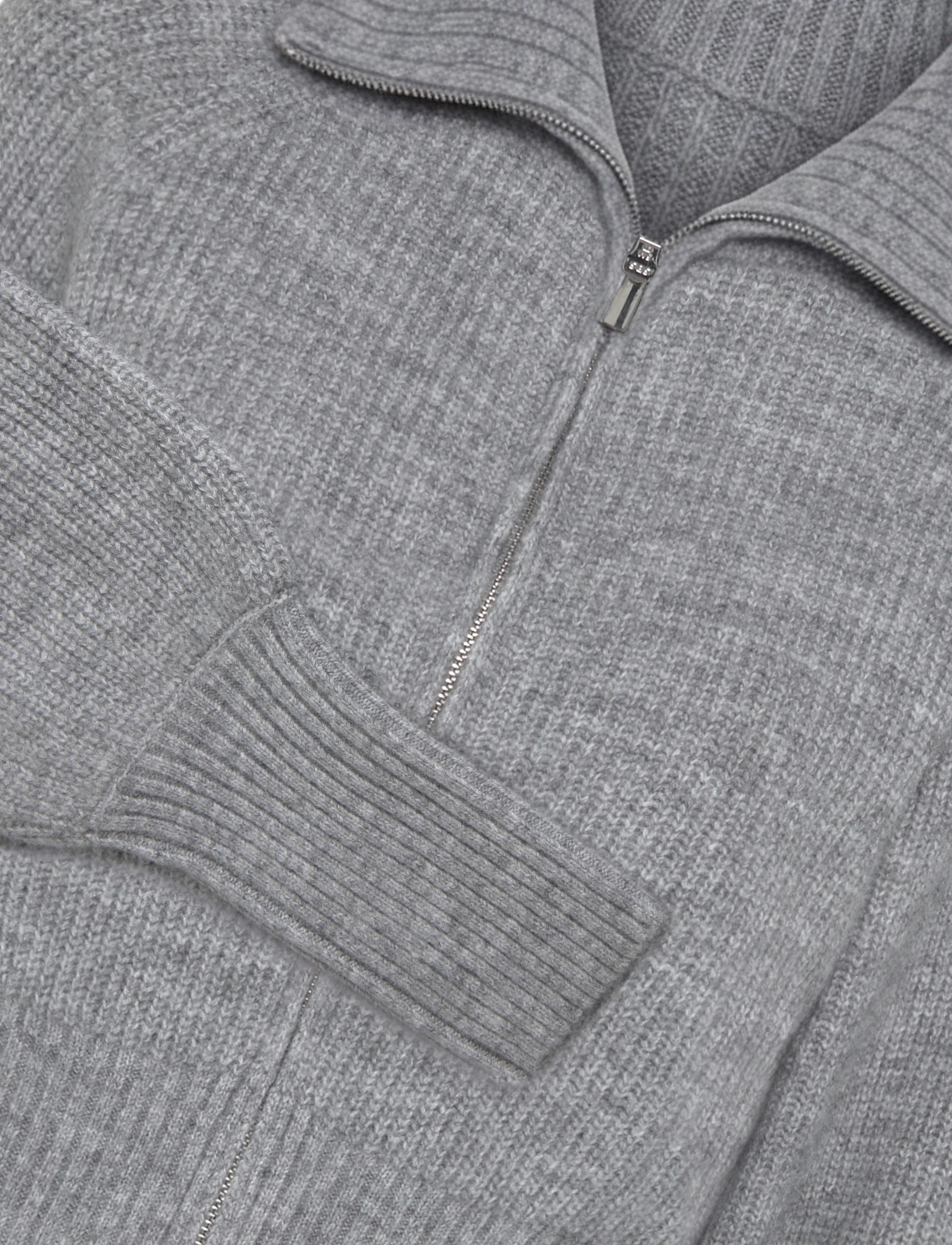 Gina Tricot - Knitted zip cardigan - mid grey mel (8022) - 2