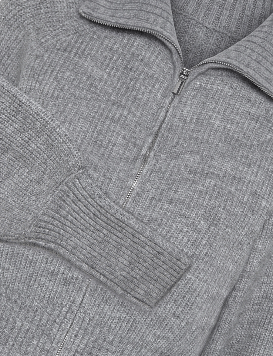 Gina Tricot - Knitted zip cardigan - kardiganid - mid grey mel (8022) - 2