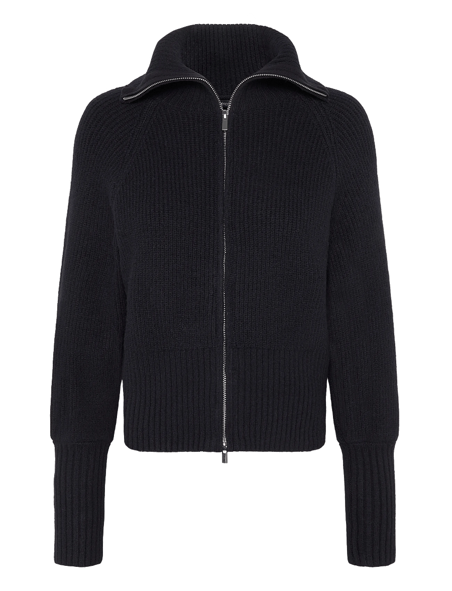 Gina Tricot - Knitted zip cardigan - cardigans - navy blazer (5853) - 0