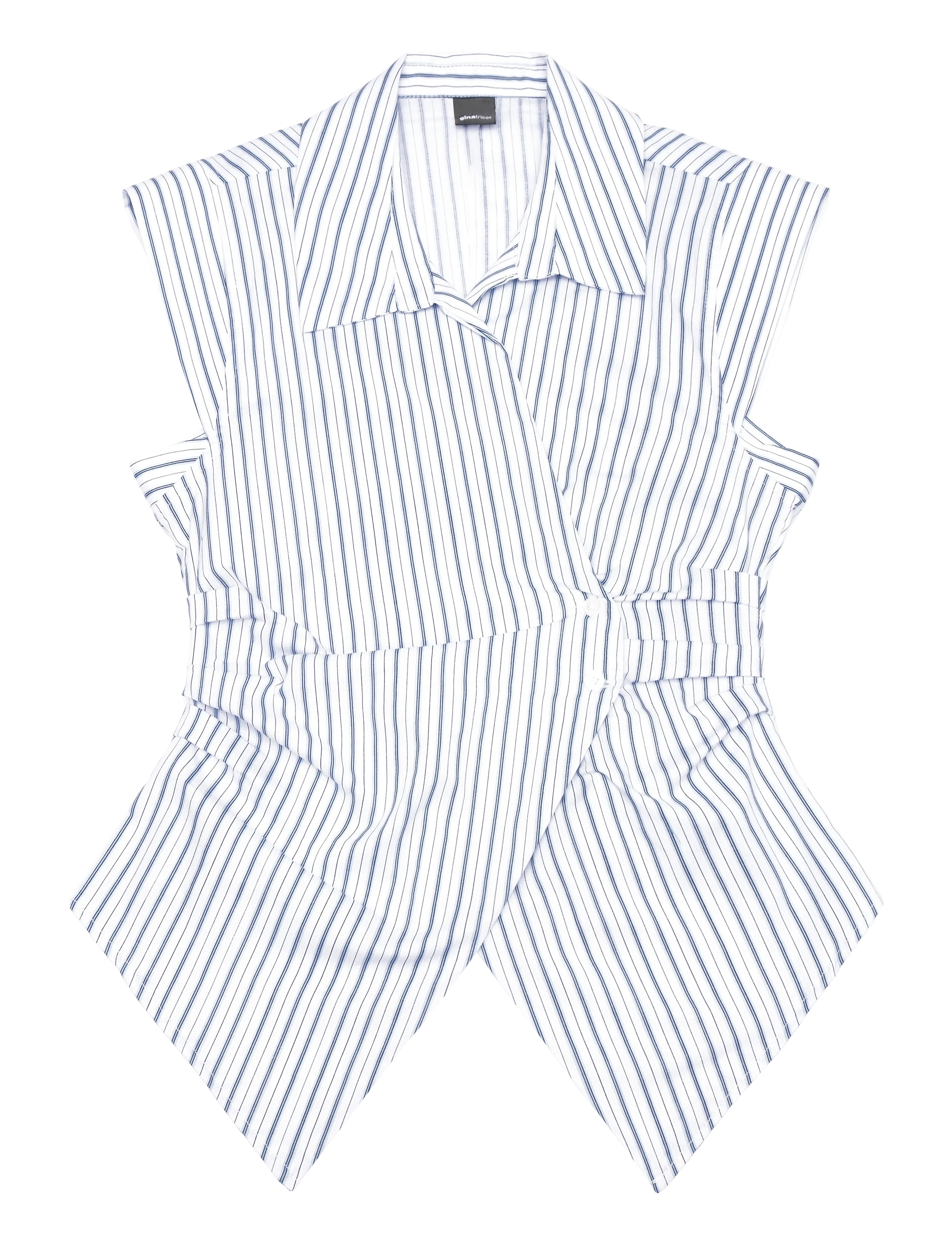 Gina Tricot Wrap shirt - Young - BLUE STRIPE / blue