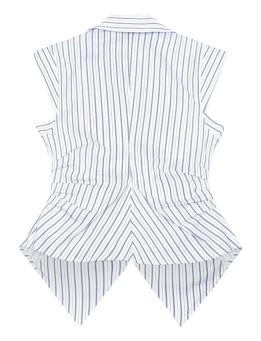 Gina Tricot - Wrap shirt - Ärmlösa blusar - blue stripe - 1