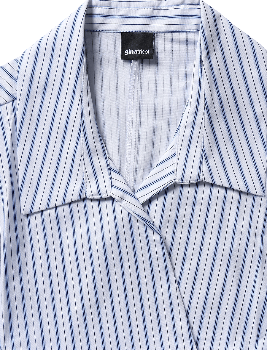 Gina Tricot - Wrap shirt - Ärmlösa blusar - blue stripe - 2