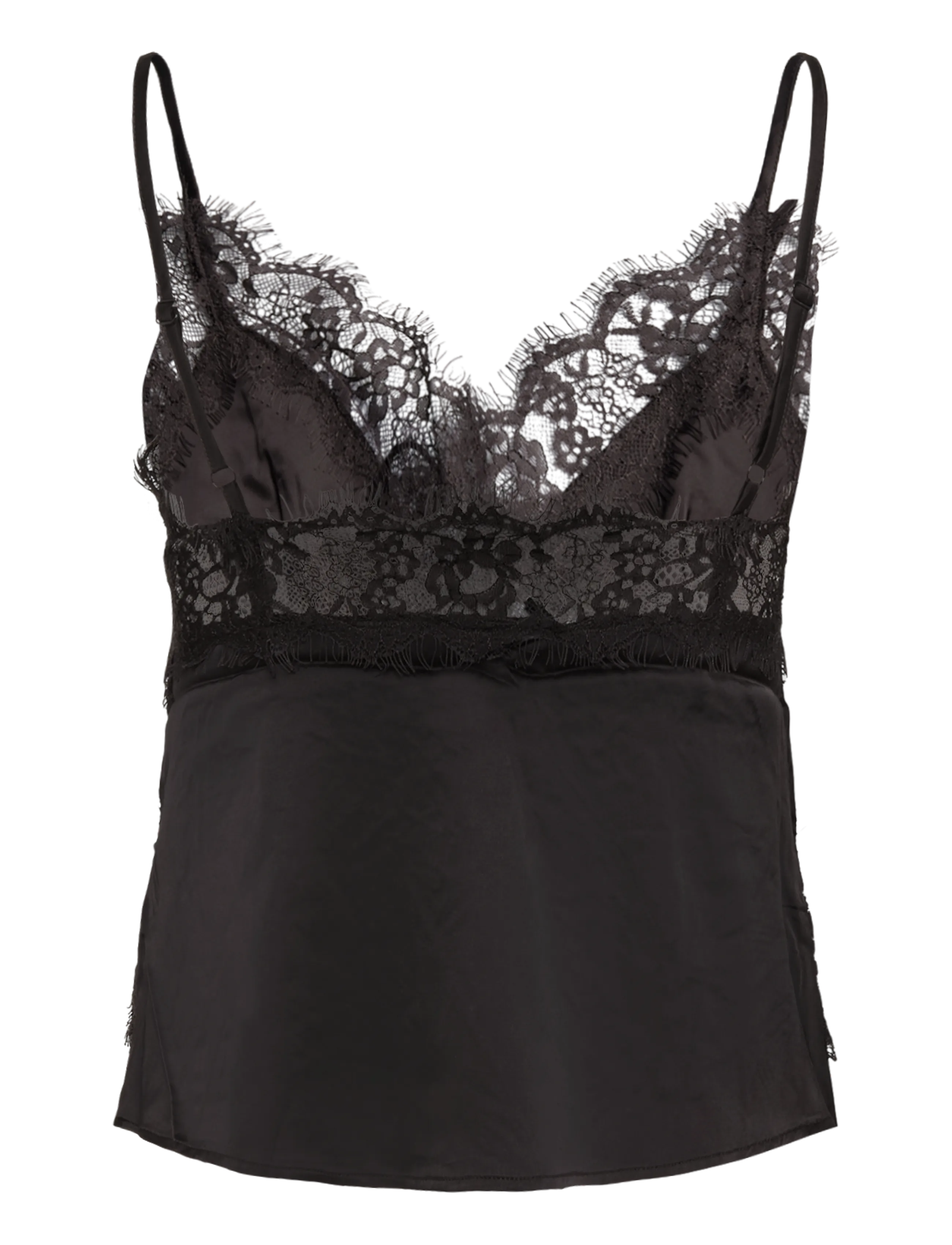 Gina Tricot - Satin lace singlet - dark brown (7180) - 1
