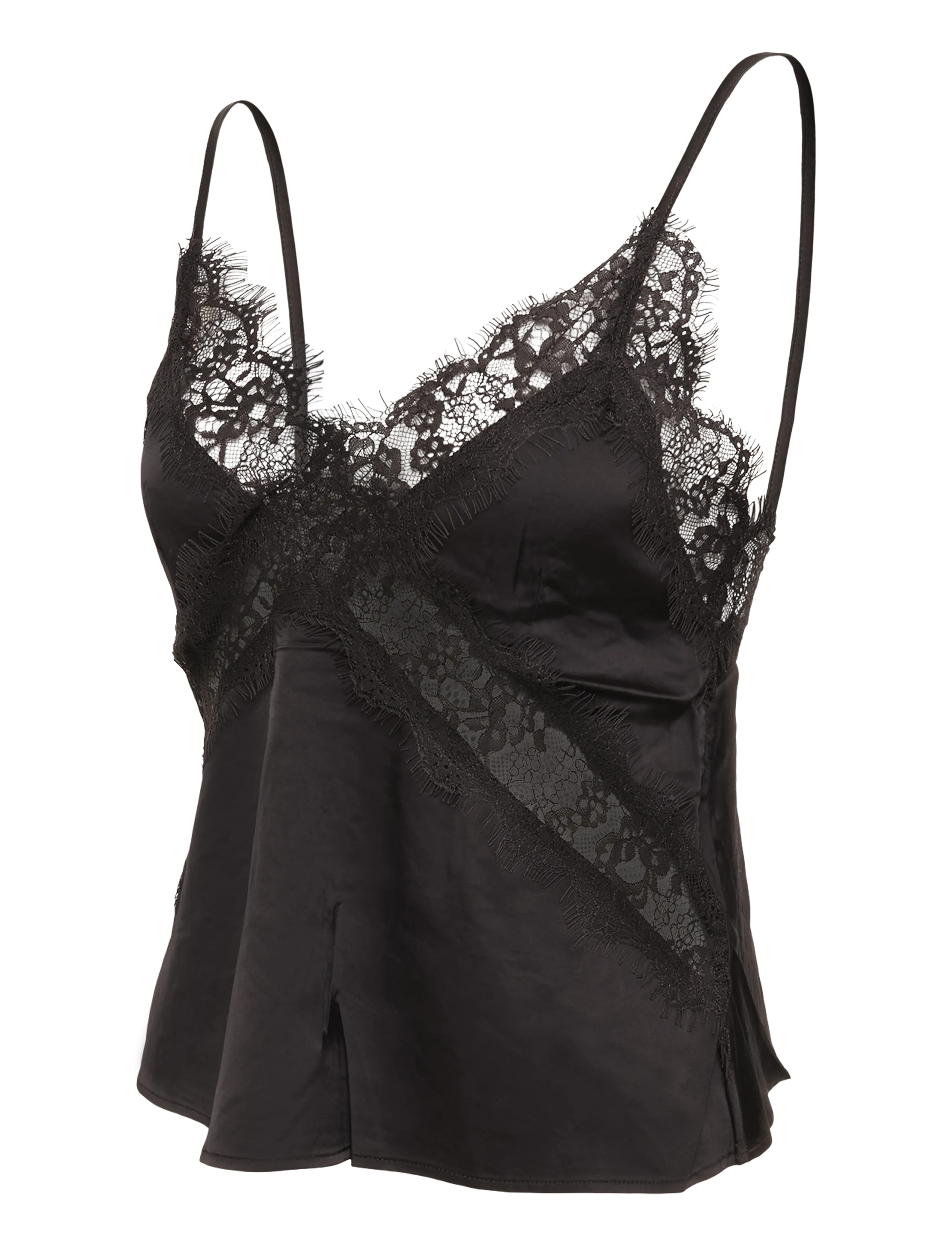 Gina Tricot - Satin lace singlet - dark brown (7180) - 2