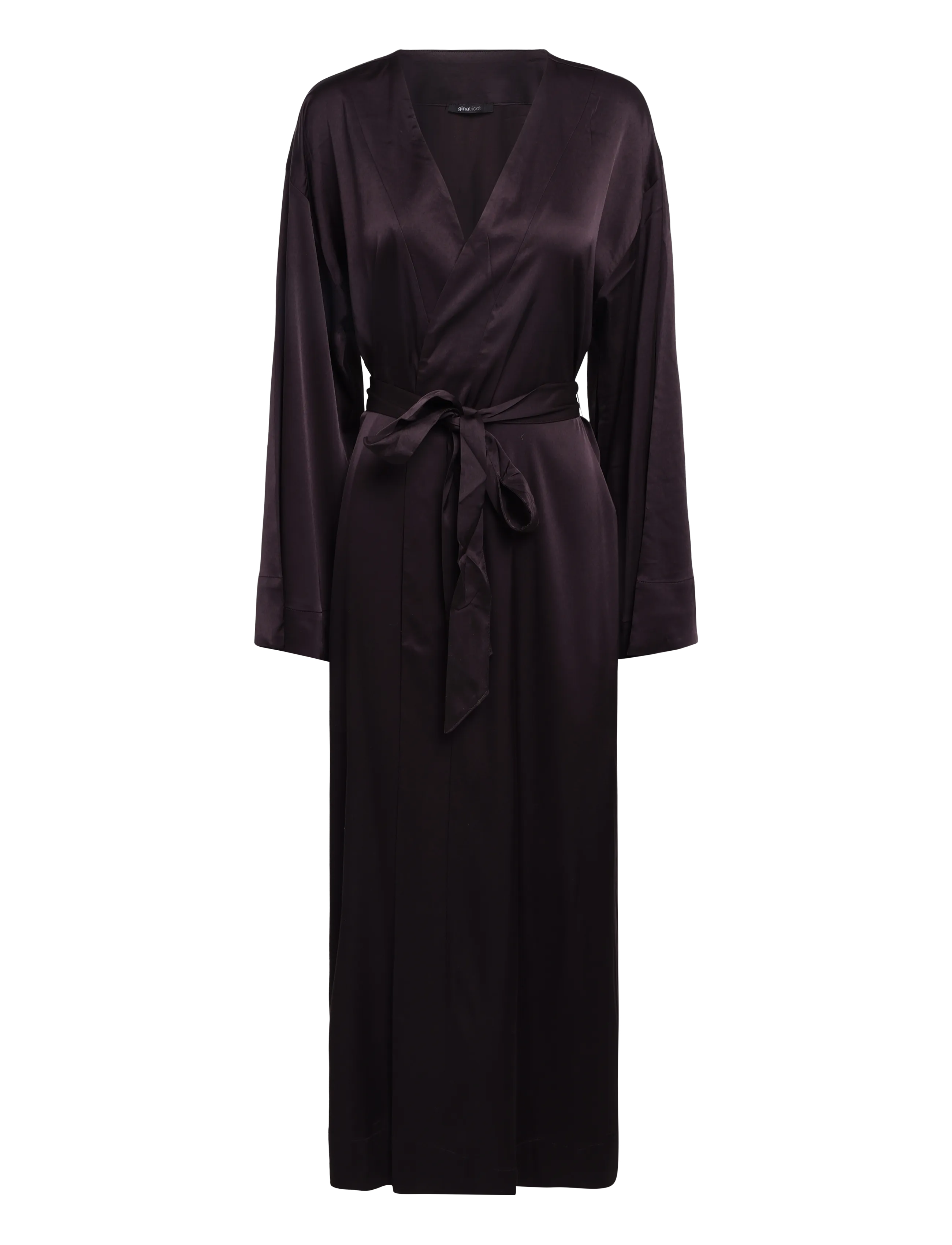 Gina Tricot Satin loungewear robe - Pyjamas & loungewear - DARK BROWN (7180) / brown