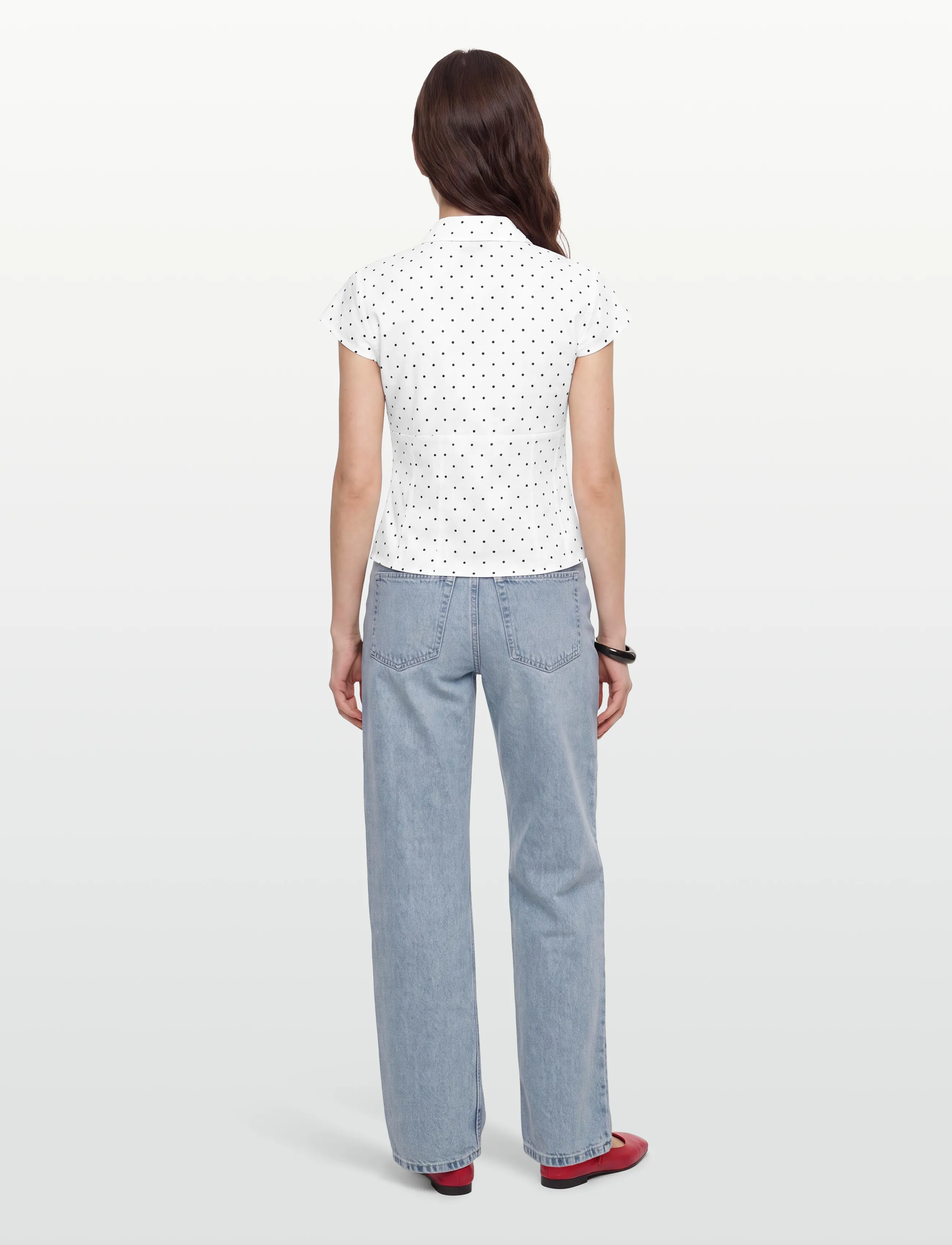 Gina Tricot - Keyhole top - short-sleeved blouses - dot print (1039) - 4