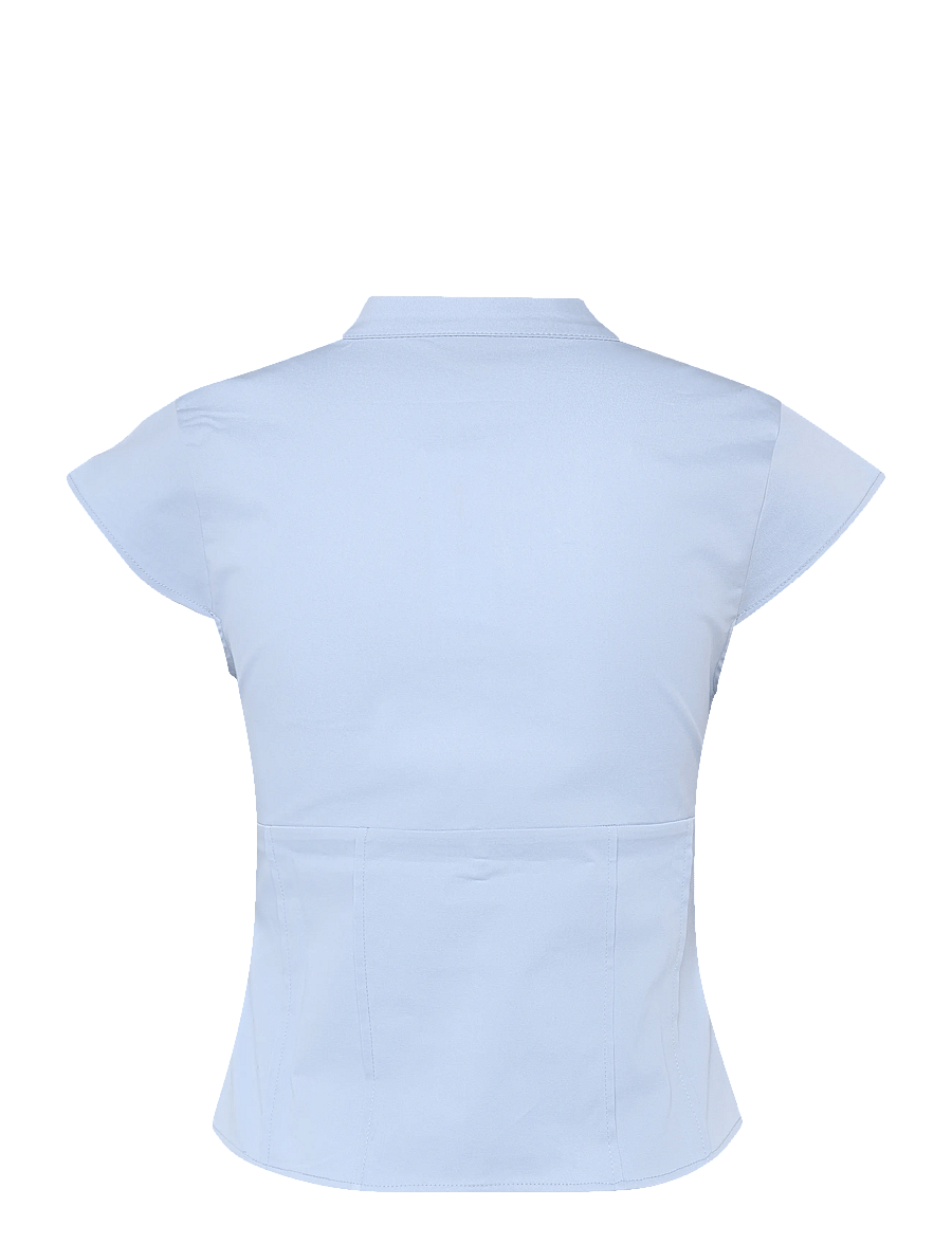 Gina Tricot - Keyhole top - short-sleeved blouses - light blue - 1