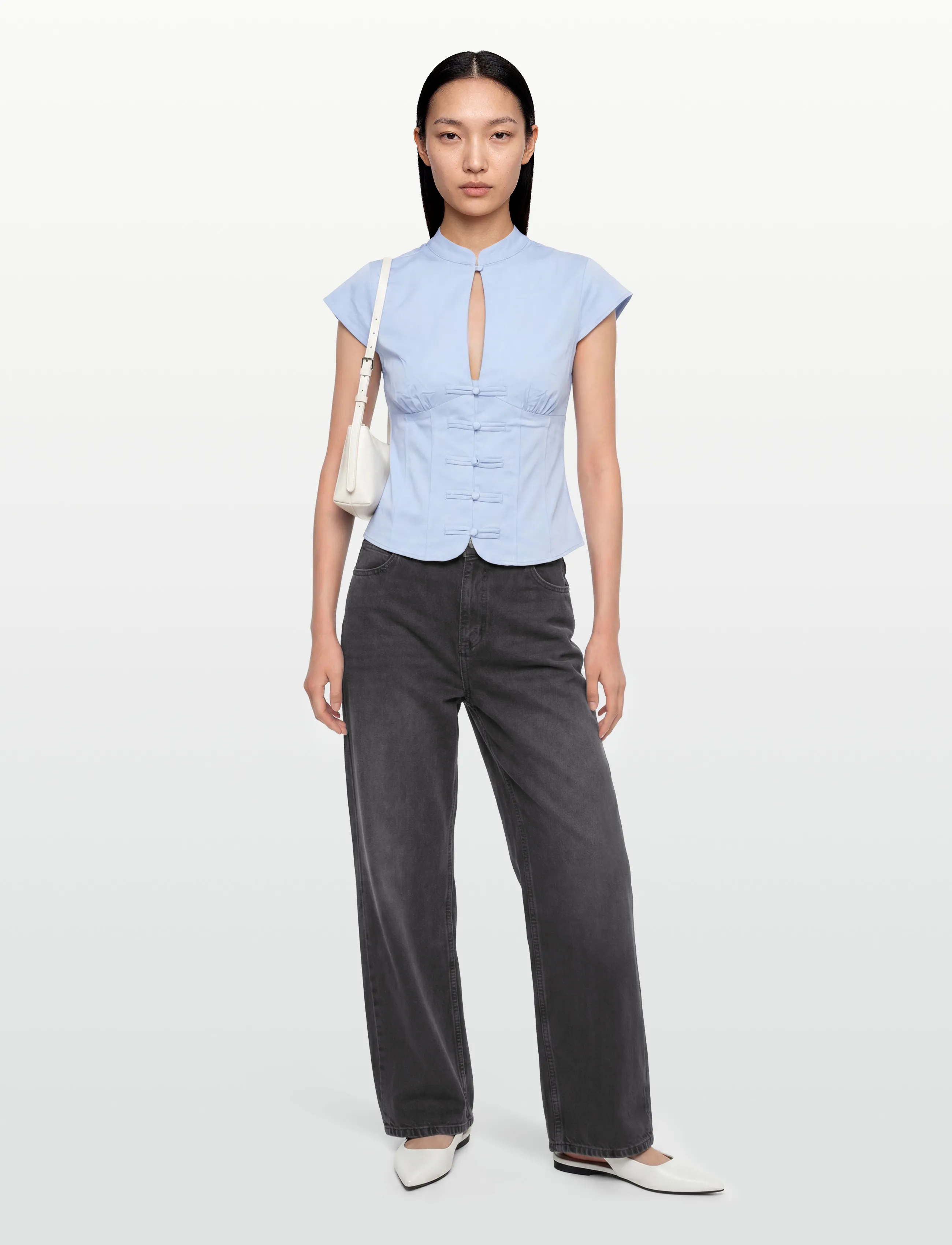 Gina Tricot Keyhole top - Pluusid - LIGHT BLUE / blue