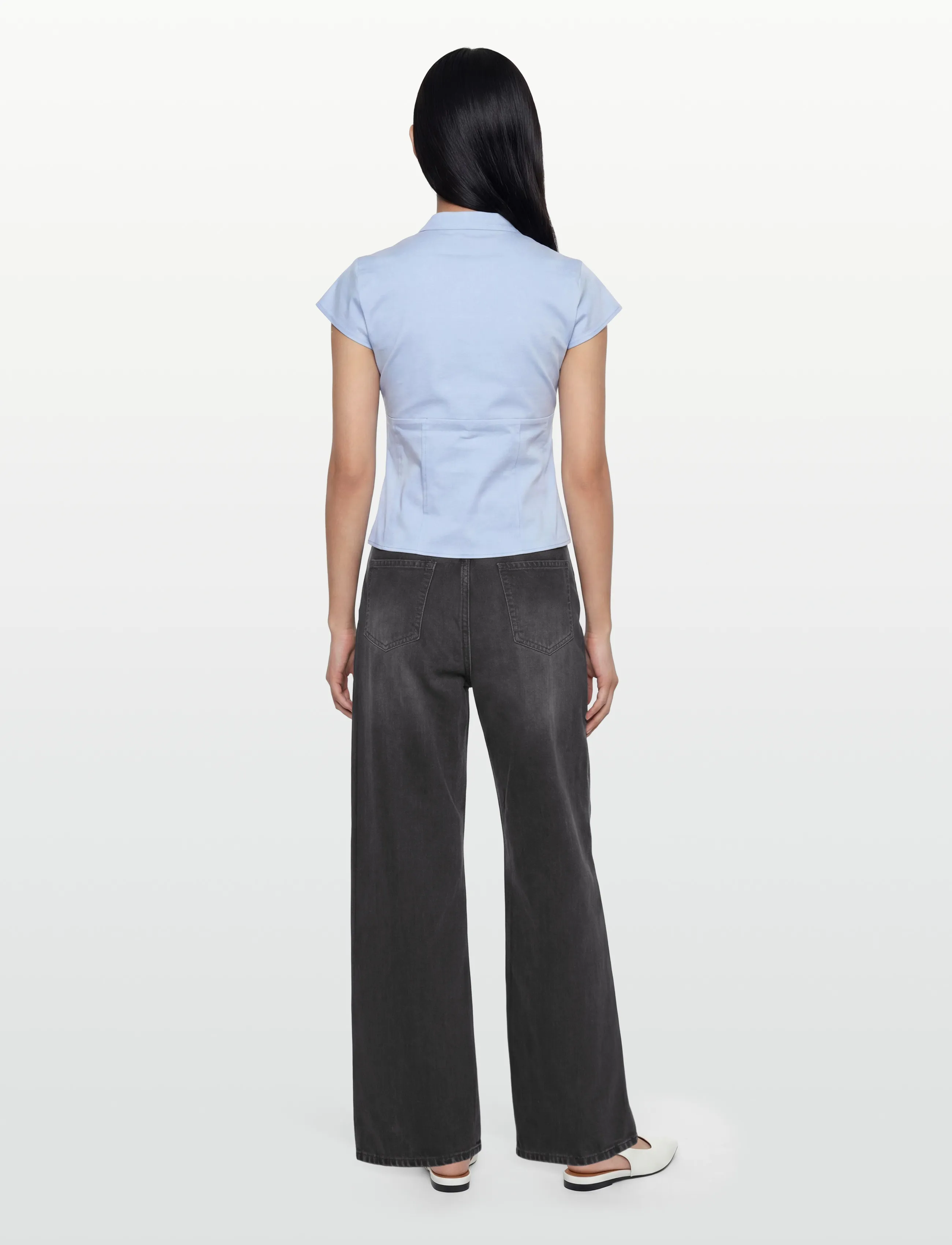 Gina Tricot - Keyhole top - bluzki z krótkim rękawem - light blue - 5