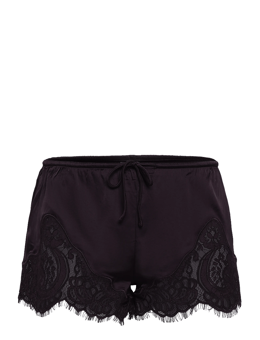 Gina Tricot - Satin lace shorts - lühikesed püksid - dark brown (7180) - 0