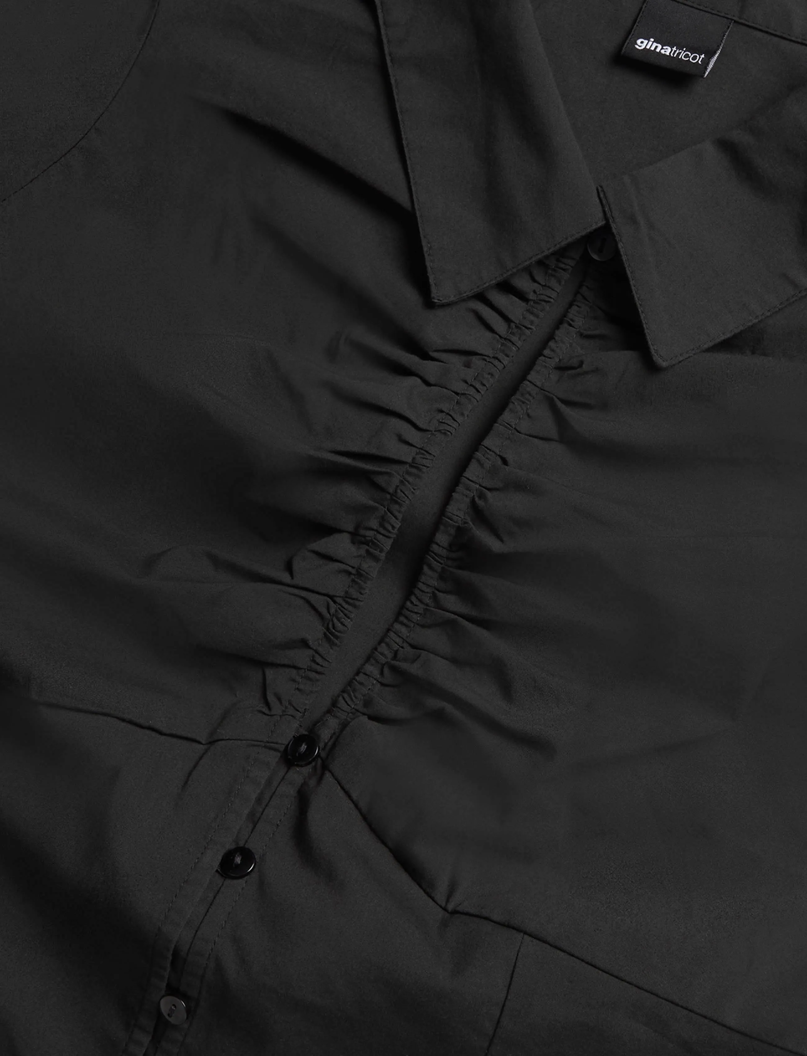 Gina Tricot - Keyhole short sleeve shirt - kortärmade skjortor - black (9000) - 2